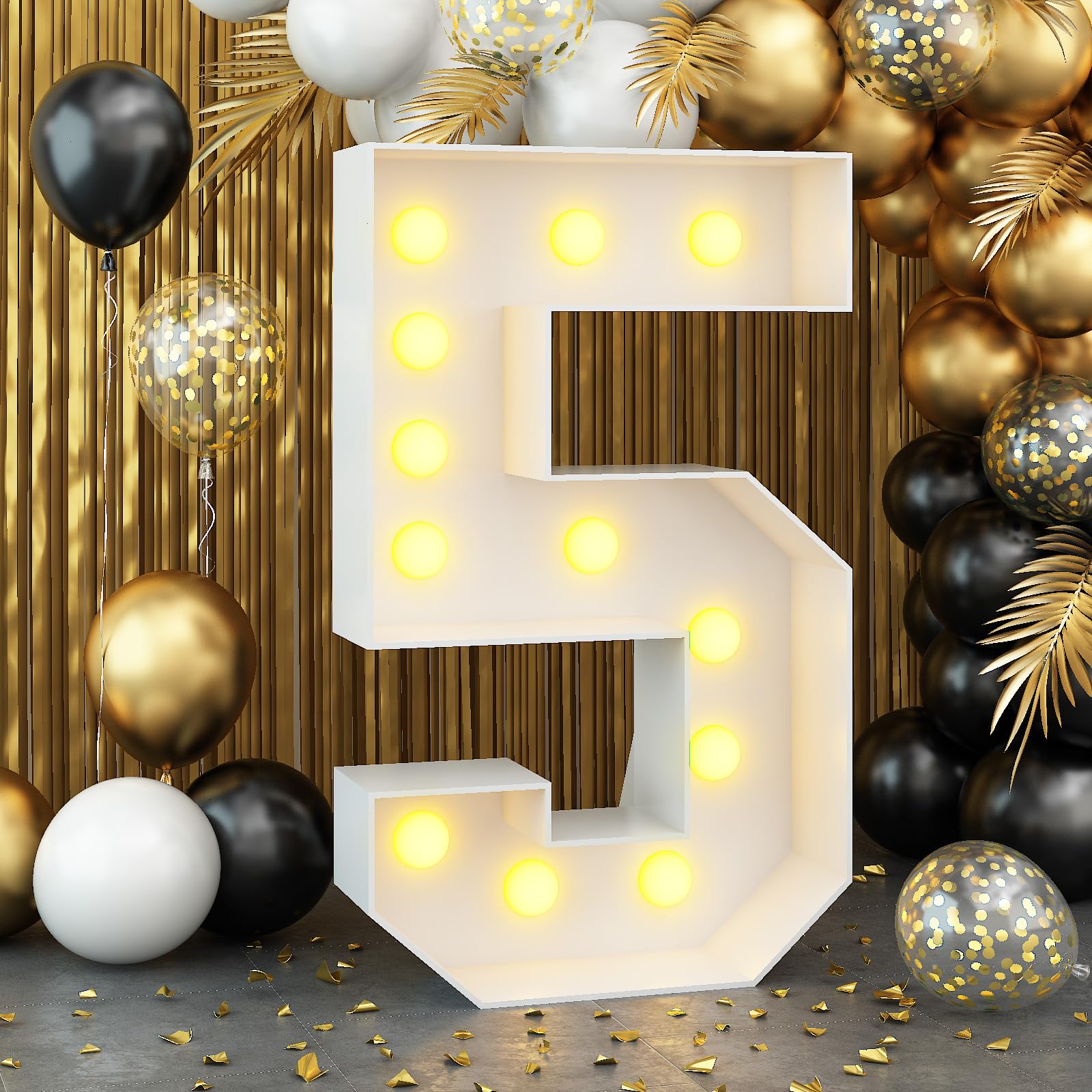 KAINSY 4ft Marquee Light up Number 5