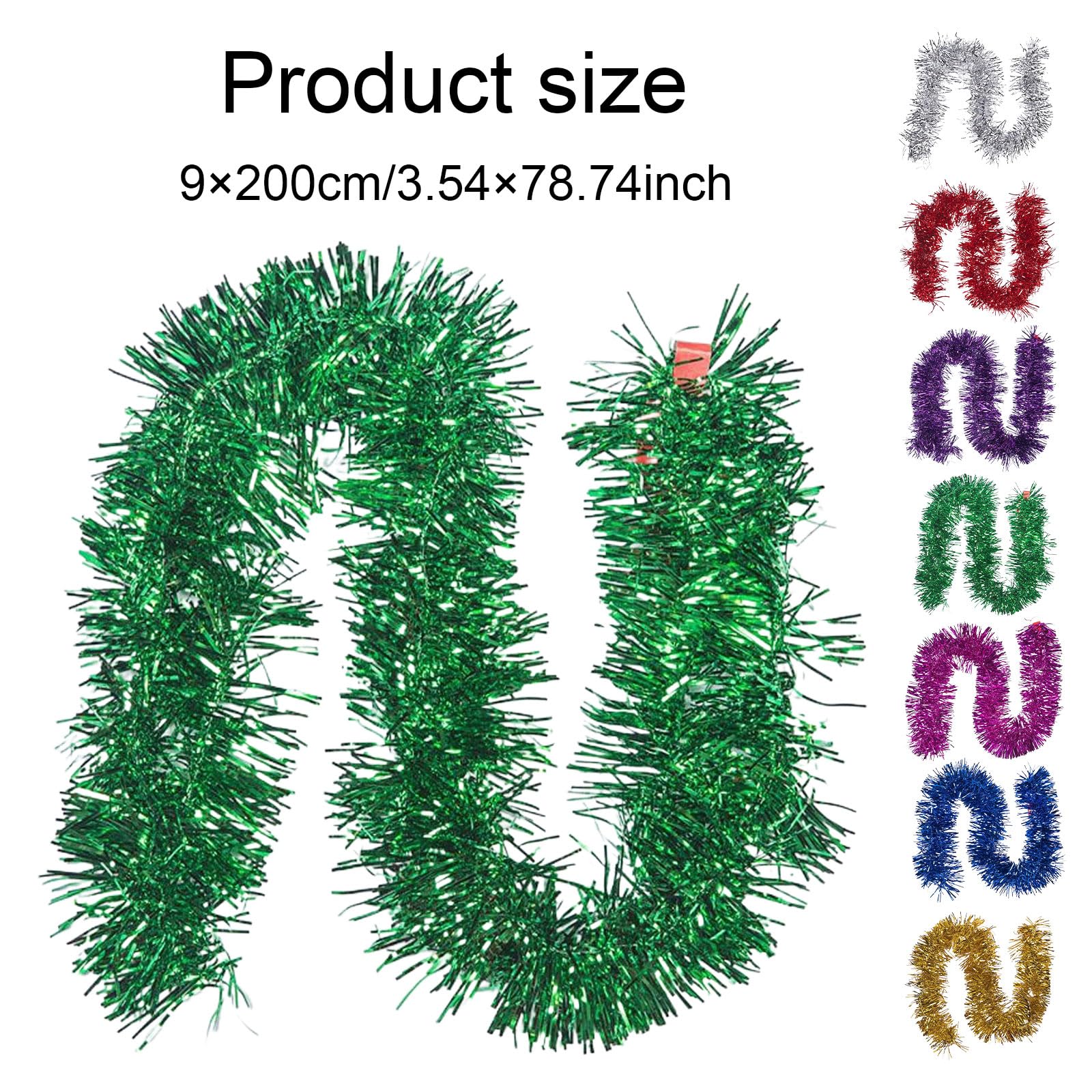AnyDesign Ghirlanda decorativa per albero di Natale, 32.8 m, colore: blu argento metallizzato con fiocchi di neve, ghirlanda decorativa per albero di Natale, classe, feste di Natale, fai da te