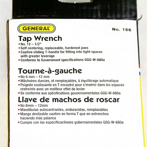 Miniatura 7 de General Tools 160R Llave de grifo reversible para grifos número 0 a número 8