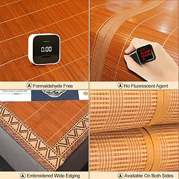 Yali Folded Mattress Carbonized Bamboo Mat Banig Cooling Mattress Pad Sleeping Mat Double150