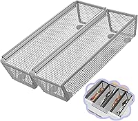 Vista 1 de 2 Piezas Organizador de Cajón, Organizador de Cajón de Malla con Brazo Entrelazado para Utensilios, Cosméticos, Cubiertos, Bolígrafos