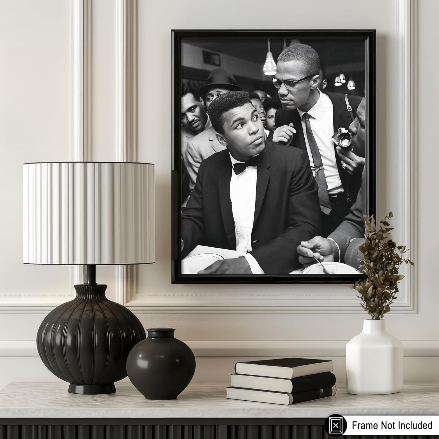 Poster Master Legendary Meeting Print - Minister Poster - Professional Boxer Art - Black and White Sports Photography Wall Design - Modern Gym or Living Room Decor - 24x32 Unframed Wall Art