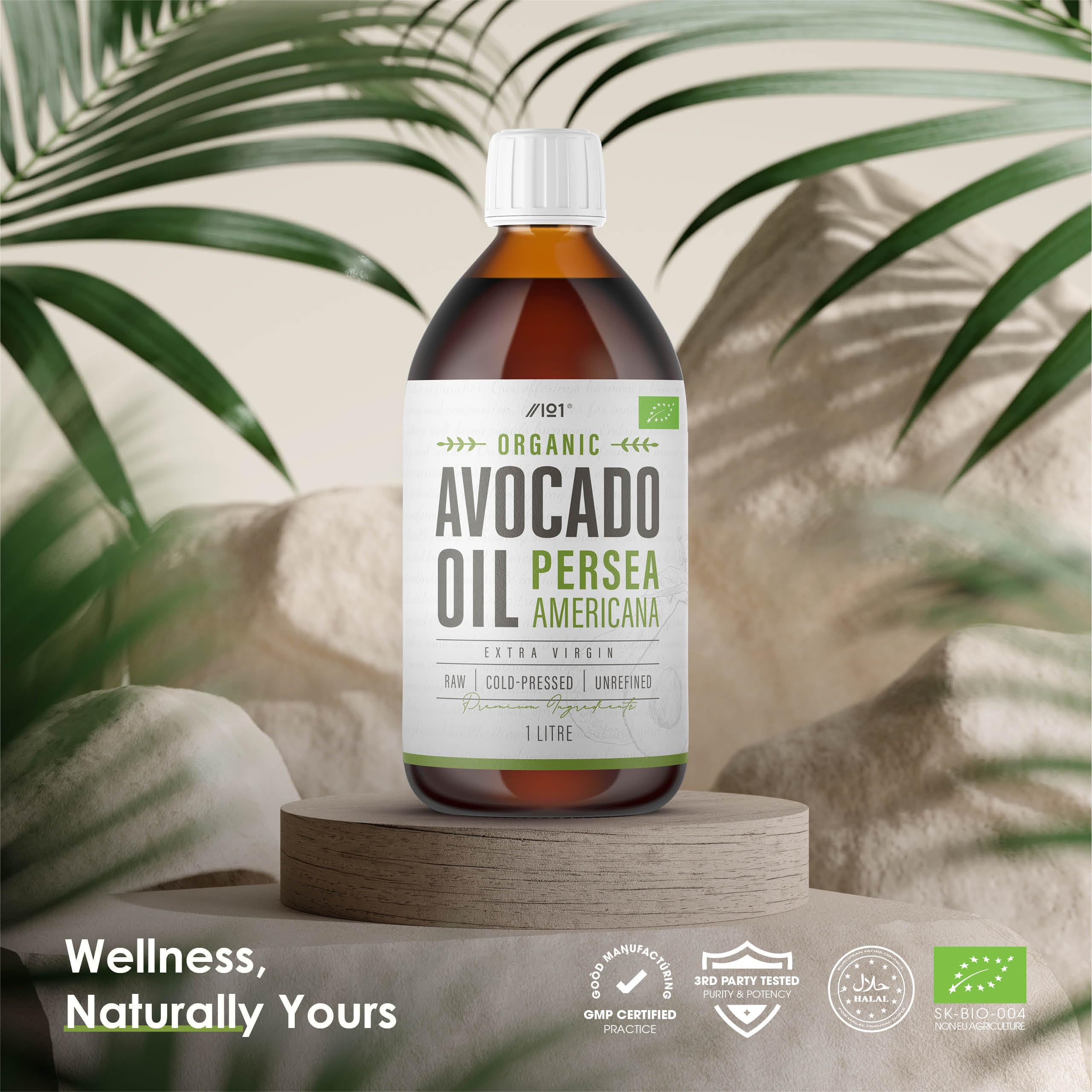Huile d'avocat bio 1 L - extra vierge et pressée à froid - huile d'avocat premium issue de sources durables - keto, paléo et végan - par Alpha01