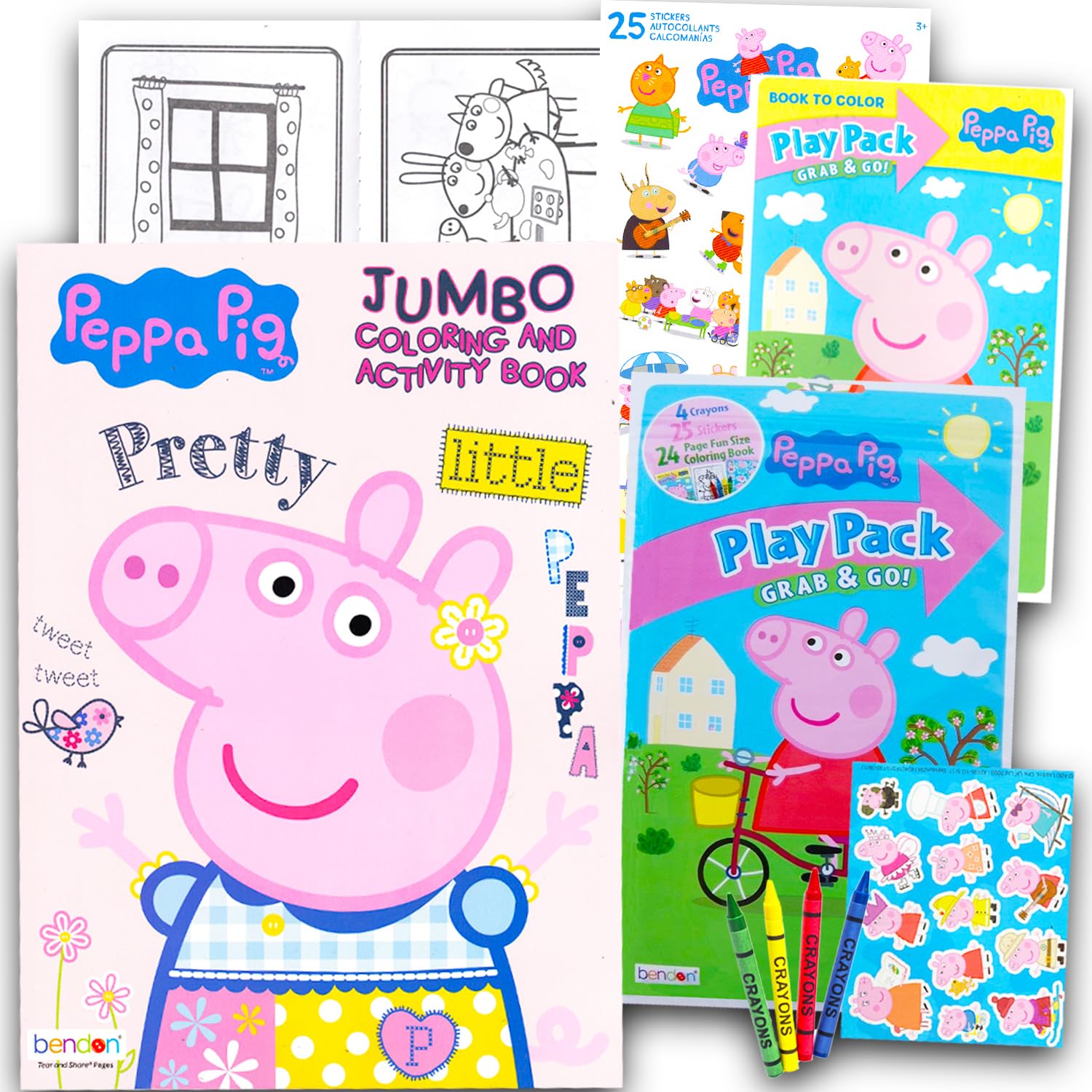 Amazon.com: Peppa Pig Coloring Book Set for Kids - Bundle of 80