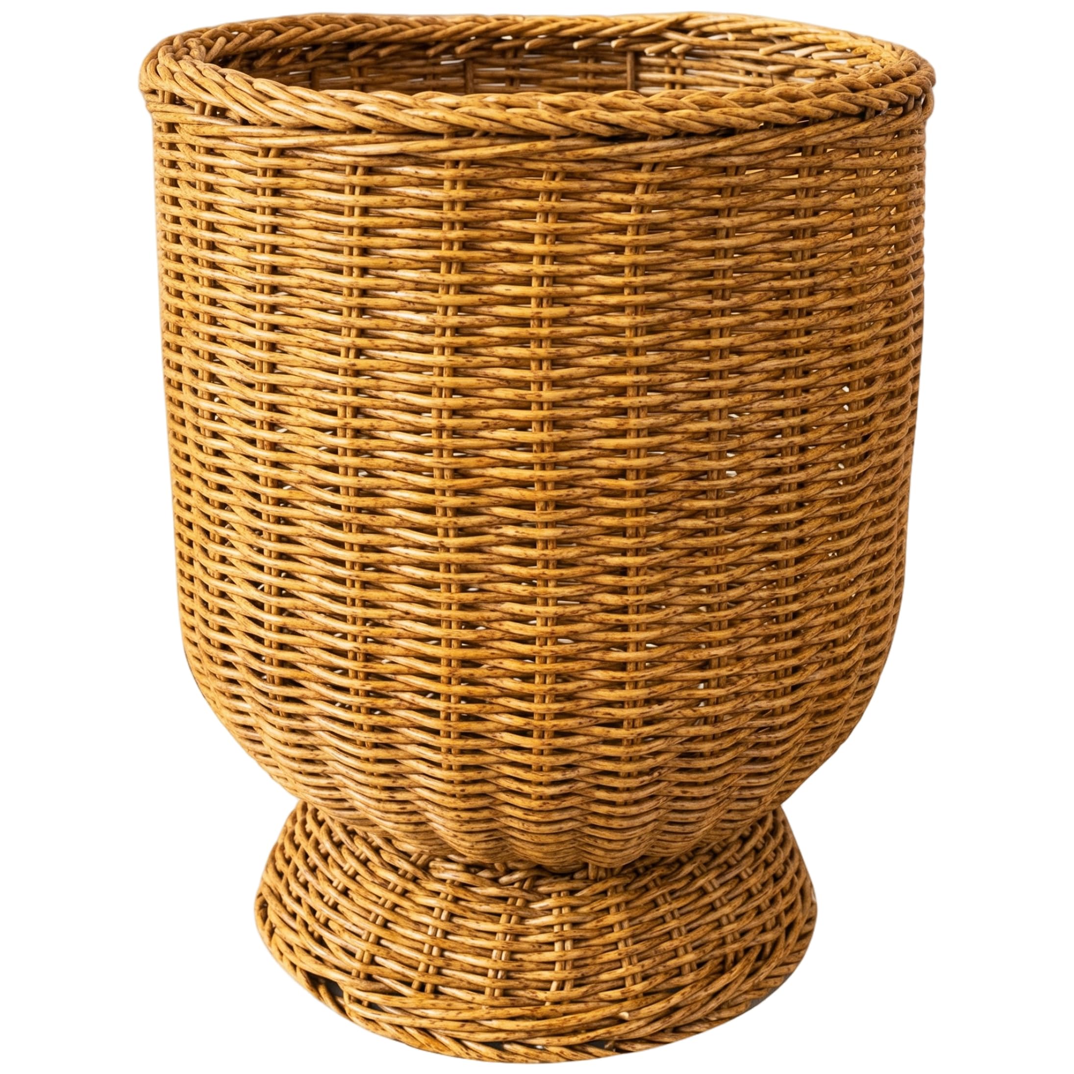 Ginwrek Plant Basket Wicker Planter, Handwoven Plant Basket Decorative Urn Planter Flower Holder for Indoor & Outdoor, Small