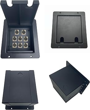 PROCRAFT FPML-8X-BK - Recessed Stage Pocket/Floor Box 8 CHs - Customizable | Recessed stage pocket with customizable 8-channel layout for professional audio installations.