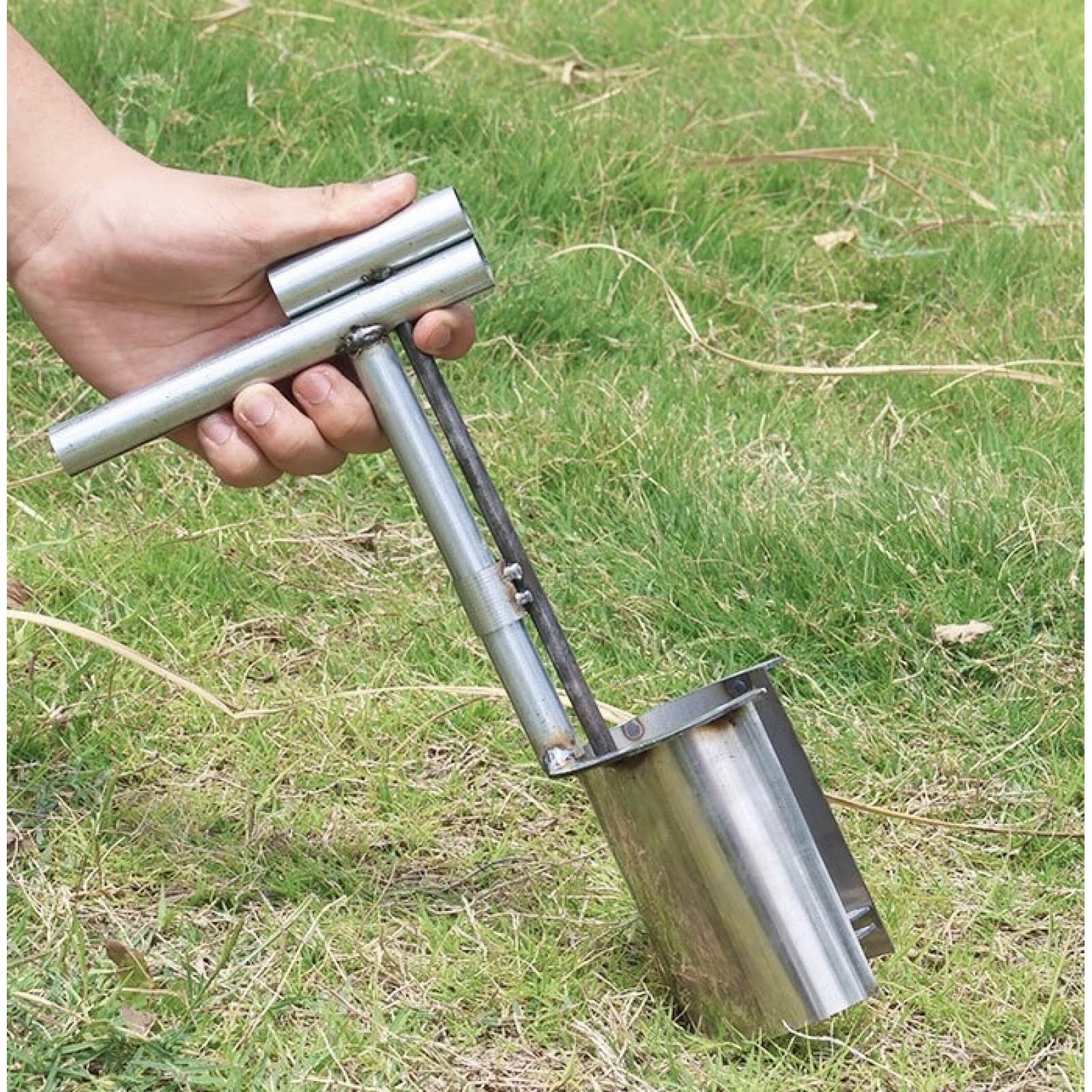 Trapiantatore a botte da giardino, in acciaio inossidabile, strumento per trapiantare, scavare, piantare, scavare e scavare | scavatore portatile durevole per fiori e piantine