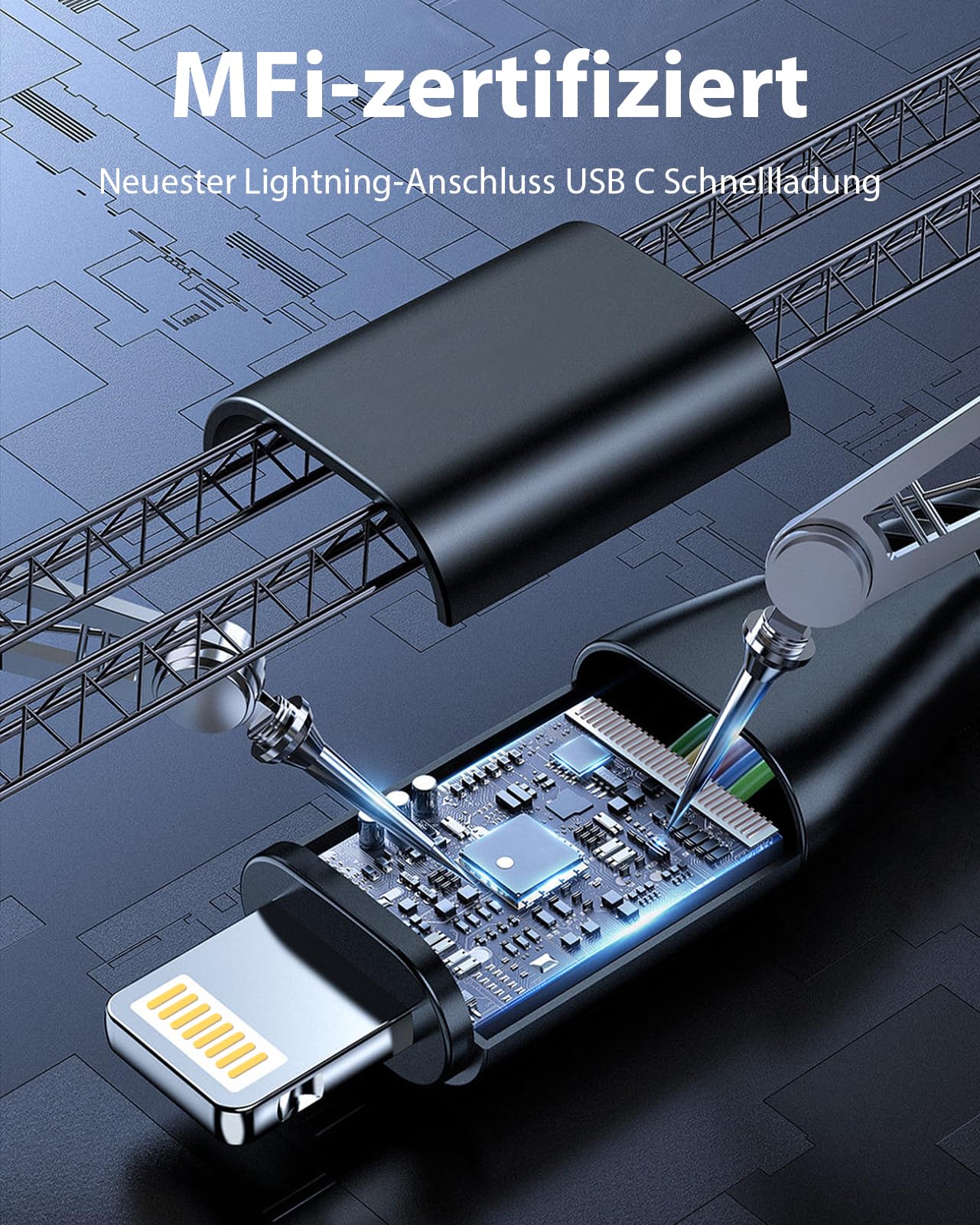 IDISON Kabel USB C Lightning, Certyfikowany Przez MFi Kabel ładowania iPhone type C 2M+1M 2 PACK, kabel szybkiego ładowania Apple Power Delivery iPhone 14/14 Pro/13/13 Mini/12 Pro MAX/XS/XR/SE/iPad