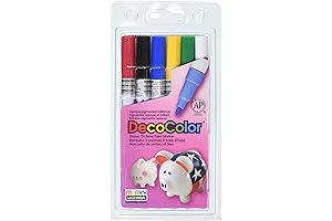 Uchida Decocolor 6-Piece Fine Point Paint Marker Set: Express Your Creativity with Vibrant Hues
