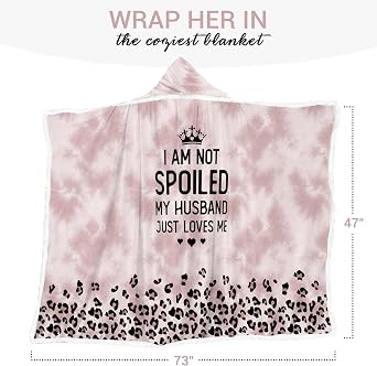 Spoiled Wife Fleece Wearable Blanket Hoodie - Mothers Day Gifts for Wife from Husband - Birthday Wife Gift Ideas
