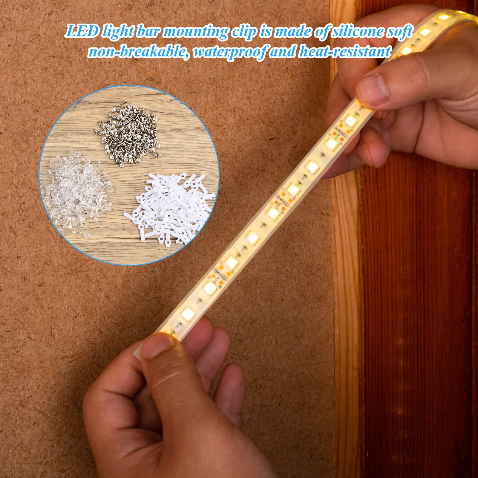 200 PEZZI CLIP per Strisce Luminose a LED, Staffa Di Montaggio Clip Di