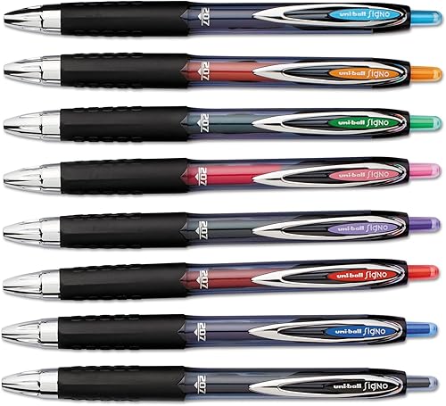 Miniatura 4 de Uni-Ball 40110 Signo Gel 207 - Bolígrafo de gel retráctil tinta surtida tamaño mediano 8 unidades