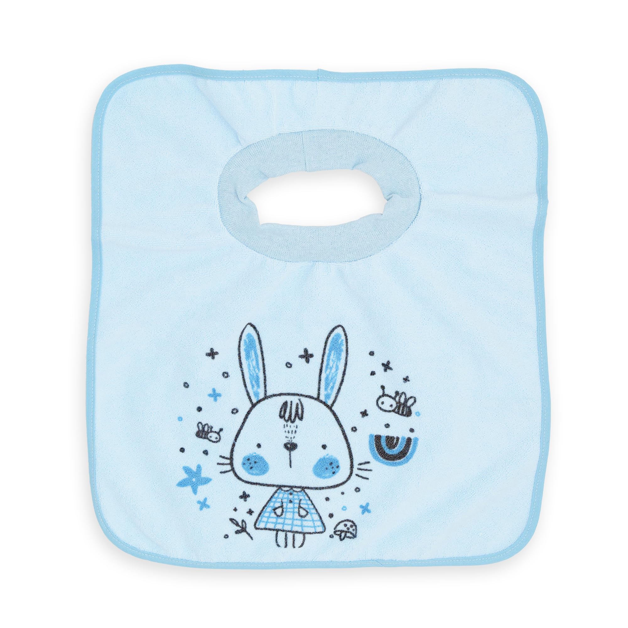 Ti TIN Pack de 4 Baberos Impermeables con Cuello Elástico - Extra Suaves y Absorbentes - Baberos con Forro Impermeable - Fácil de Lavar y Apto para Secadora - Para Bebés +12 Meses y Guardería