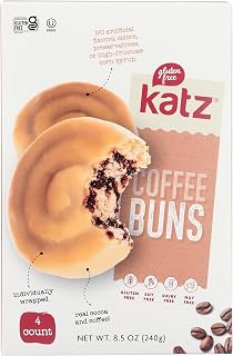Katz Gluten Free Coffee Buns, Tree Nut Free, Peanut Free. Dairy Free. Soy Free. 4 Individually Wrapped coffee Buns 8.5 oz (Pack of 1)