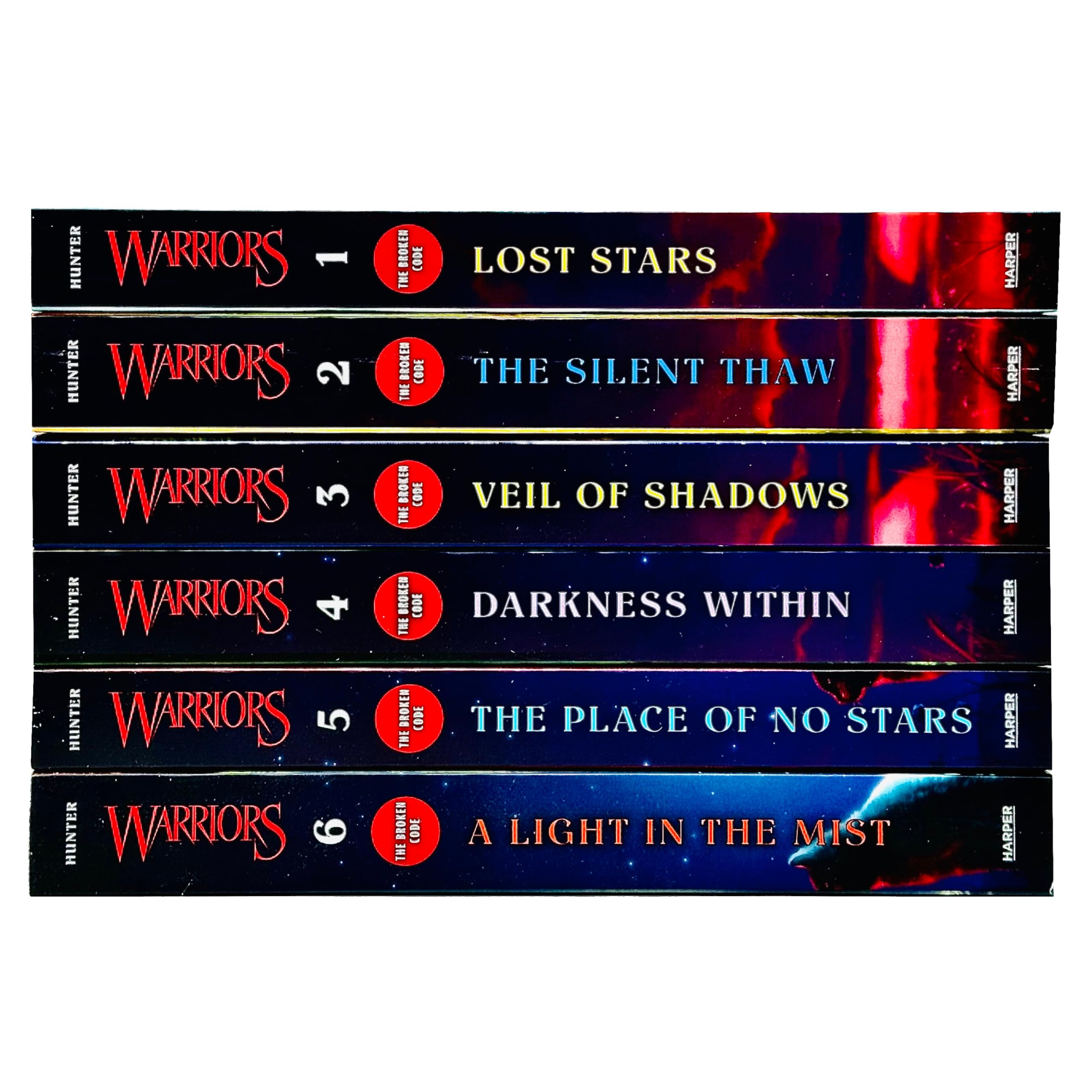 Warriors Cat The Broken Code Series Books 1 - 6 Series 6 Collection Set By Erin Hunter (Lost Stars, Silent Thaw, Veil of Shadows, Darkness Within, Place of No Stars & Light in the Mist)