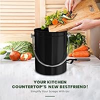 Vista 6 de Utopia Kitchen Cubo de compostaje para encimera de cocina, cubo de compostaje de 1.3 galones para cocina con tapa, incluye 1 filtro de carbón