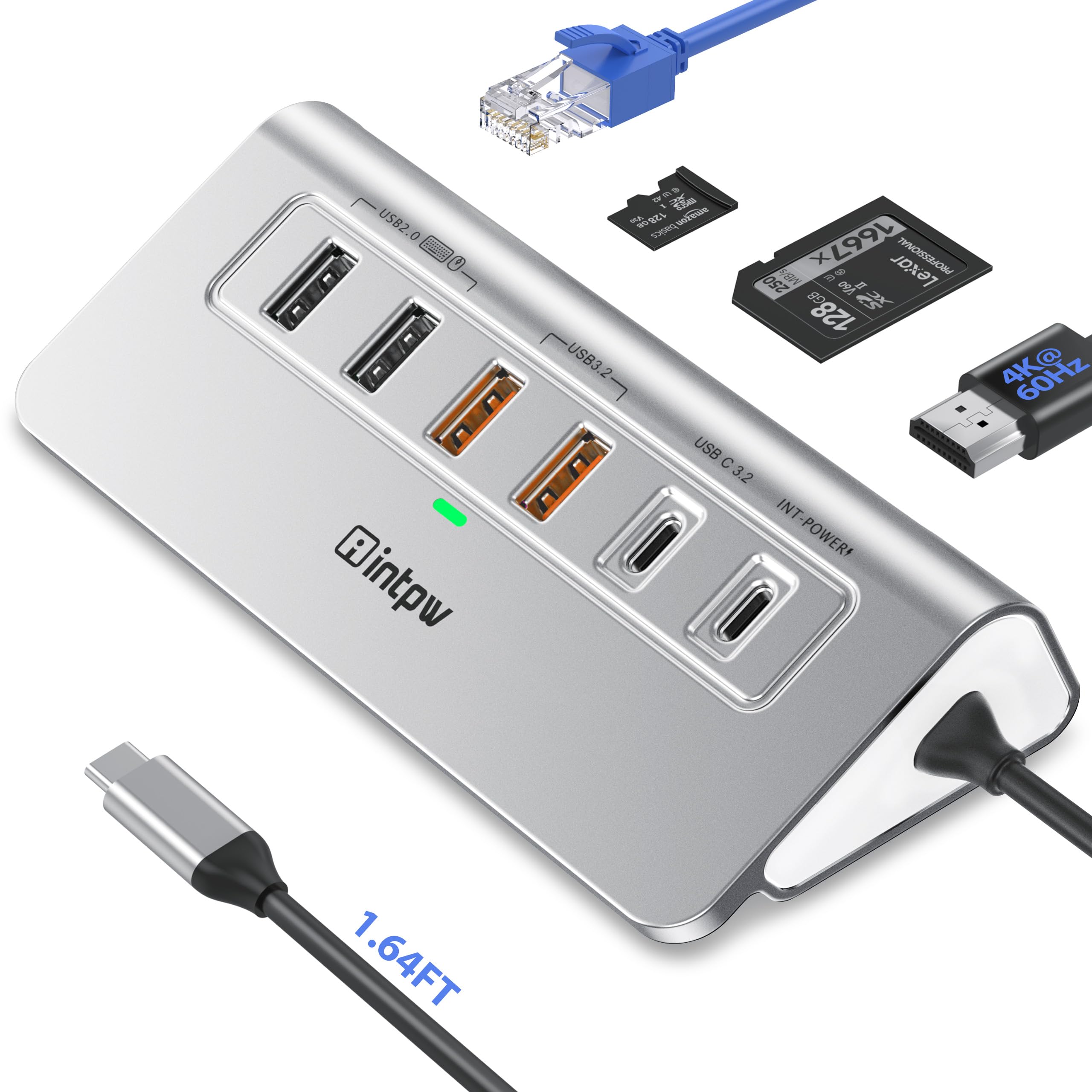 P9R PRO 10-in-1 USB-C Hub Docking Station - 4K@60Hz HDMI, 100W PD & 1Gbps Ethernet für iPhone 15/16 Series & MacBook