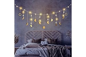 Moon Phase Wall Decor with Boho Style Gold Accents