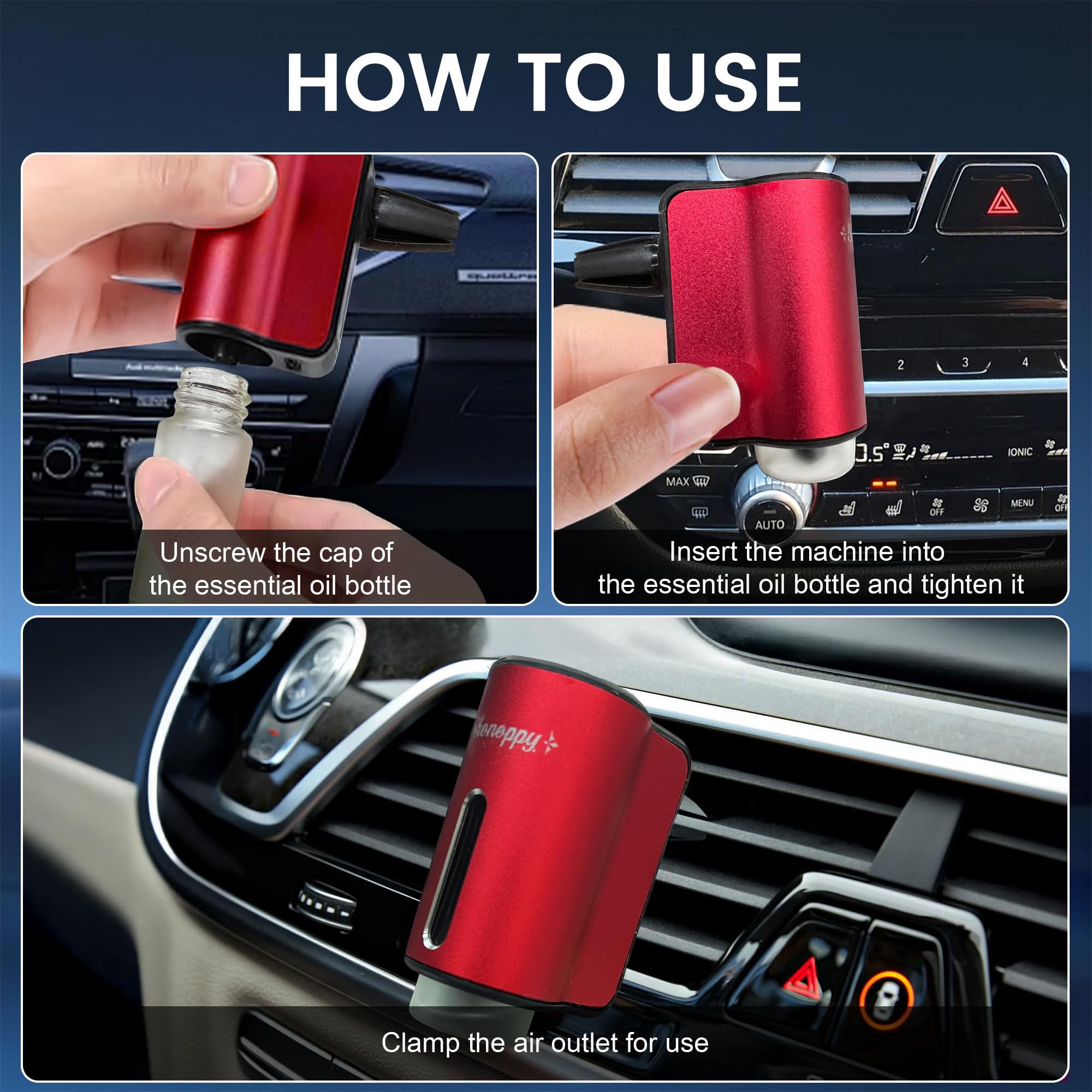Deodorante per auto, portatile, per aromaterapia, ricaricabile, con 10 oli di colonia (10 profumazioni miste)