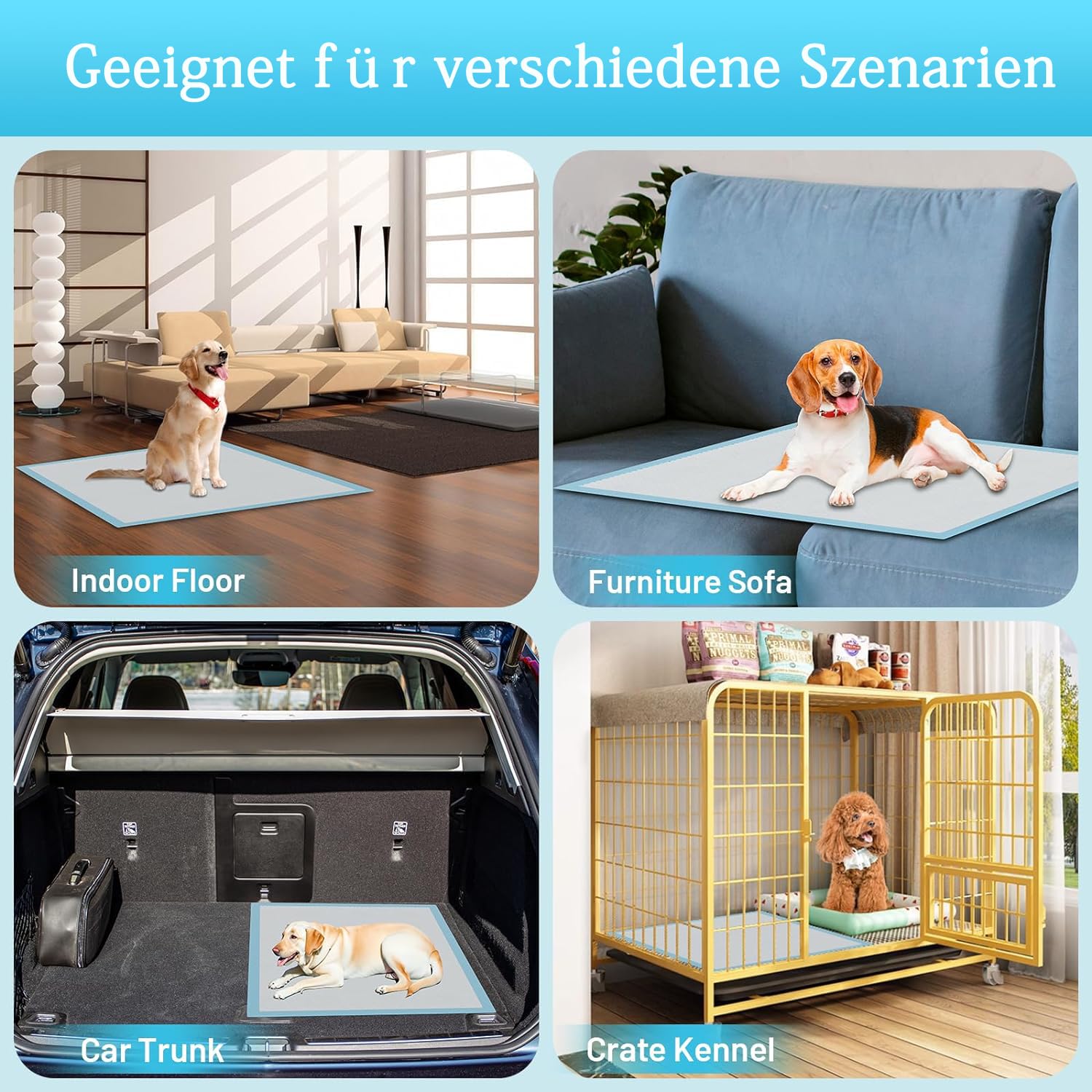Almohadillas extra grandes para perros, 60 almohadillas desechables de 80 x 90 cm, almohadillas de entrenamiento para cachorros de alta absorción y protección a prueba de fugas para el entrenamiento