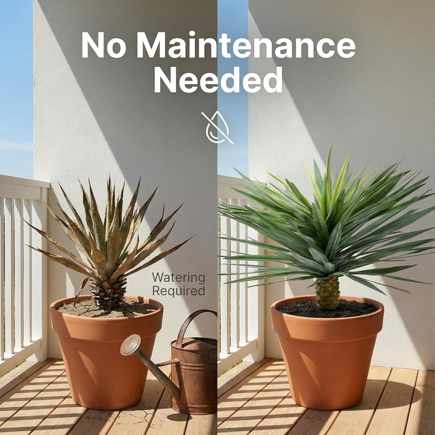 Saki Décor Artificial Agave Plant, 33 Inch Lifelike Faux Agave Succulent for Outdoor Patio & Garden - UV Resistant Big Unpotted Floor Plant for Porch, Yard & Indoor Home Decor (Green) - Image 8