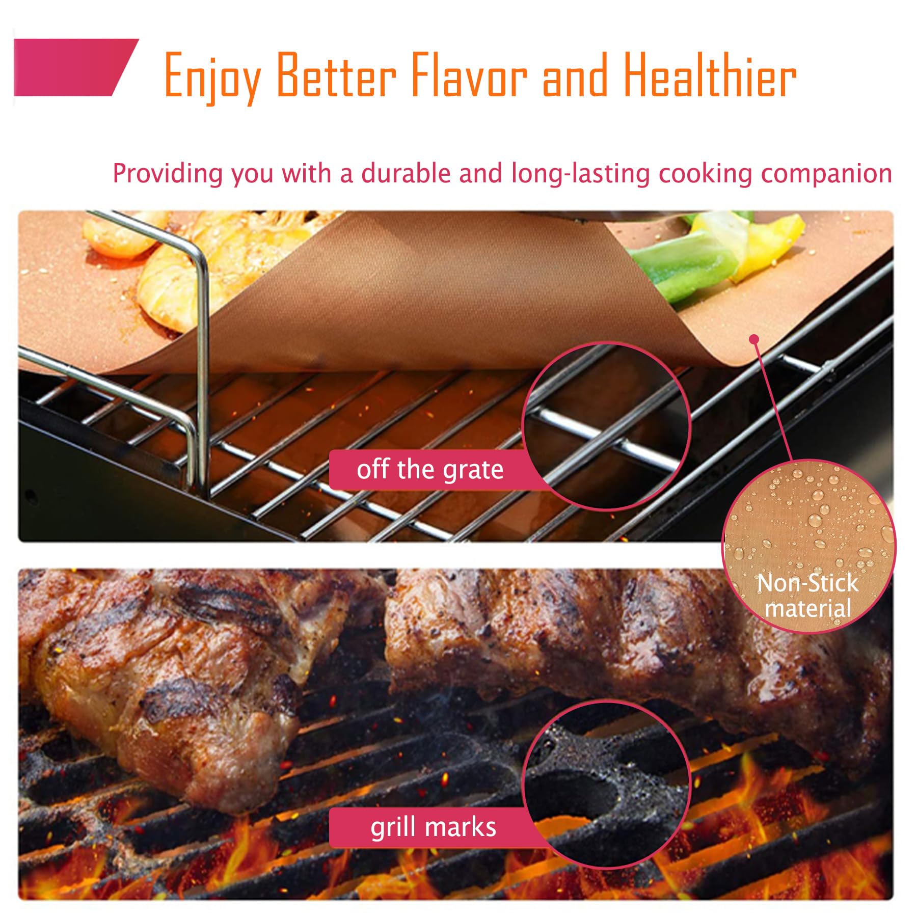 Forever Young & Co. Paquete de 2 protectores de piso de horno grandes de cobre antiadherente, tapetes reutilizables para hornear, tapetes resistentes para parrilla de gas eléctrico, tostadora, hornos