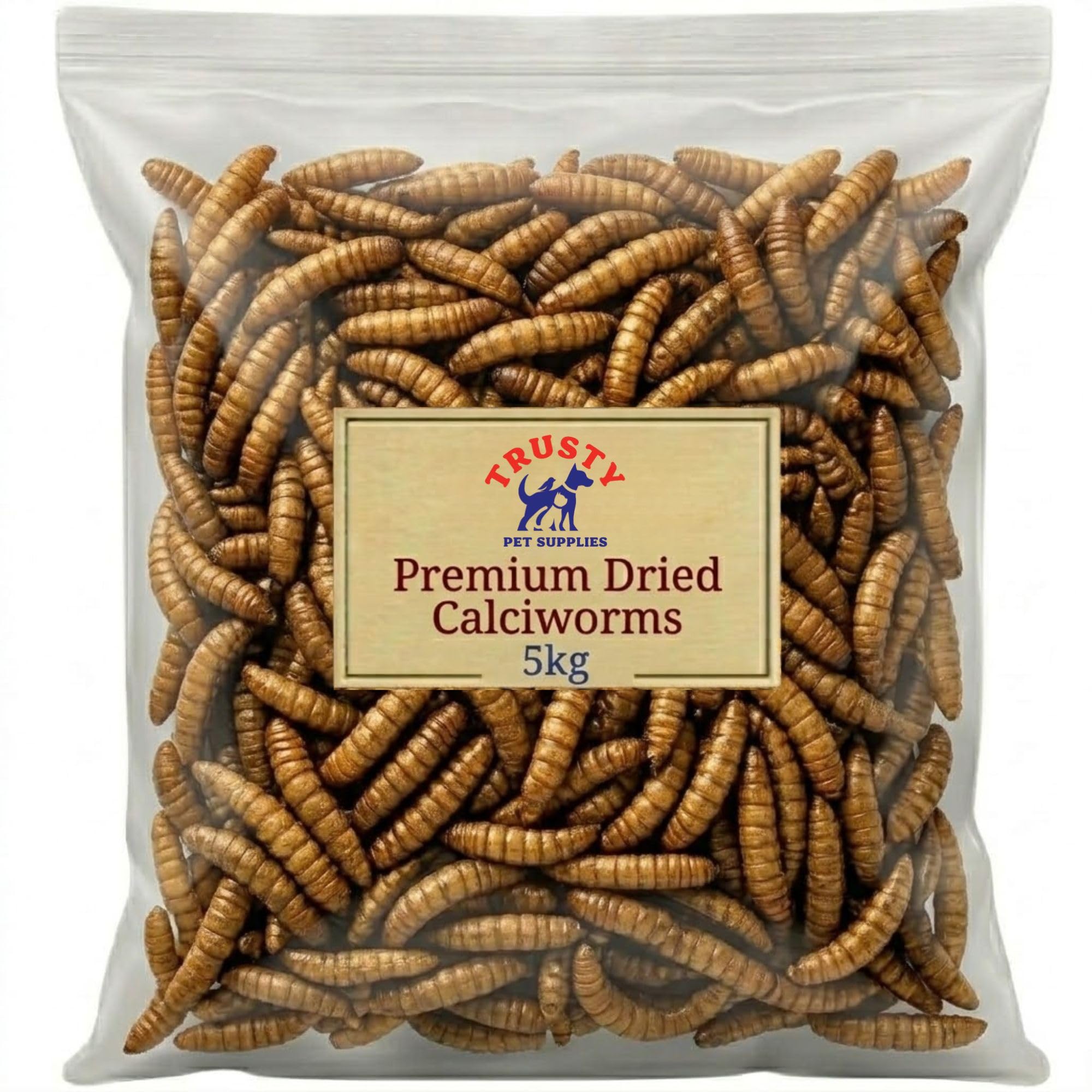 Premium Calci Worms 5kg | Natural Wild Bird Feed & Hedgehog Food Alternative to Mealworms | High Protein Bird Food | High Calcium Calciworms Treat | By Trusty Pet Supplies