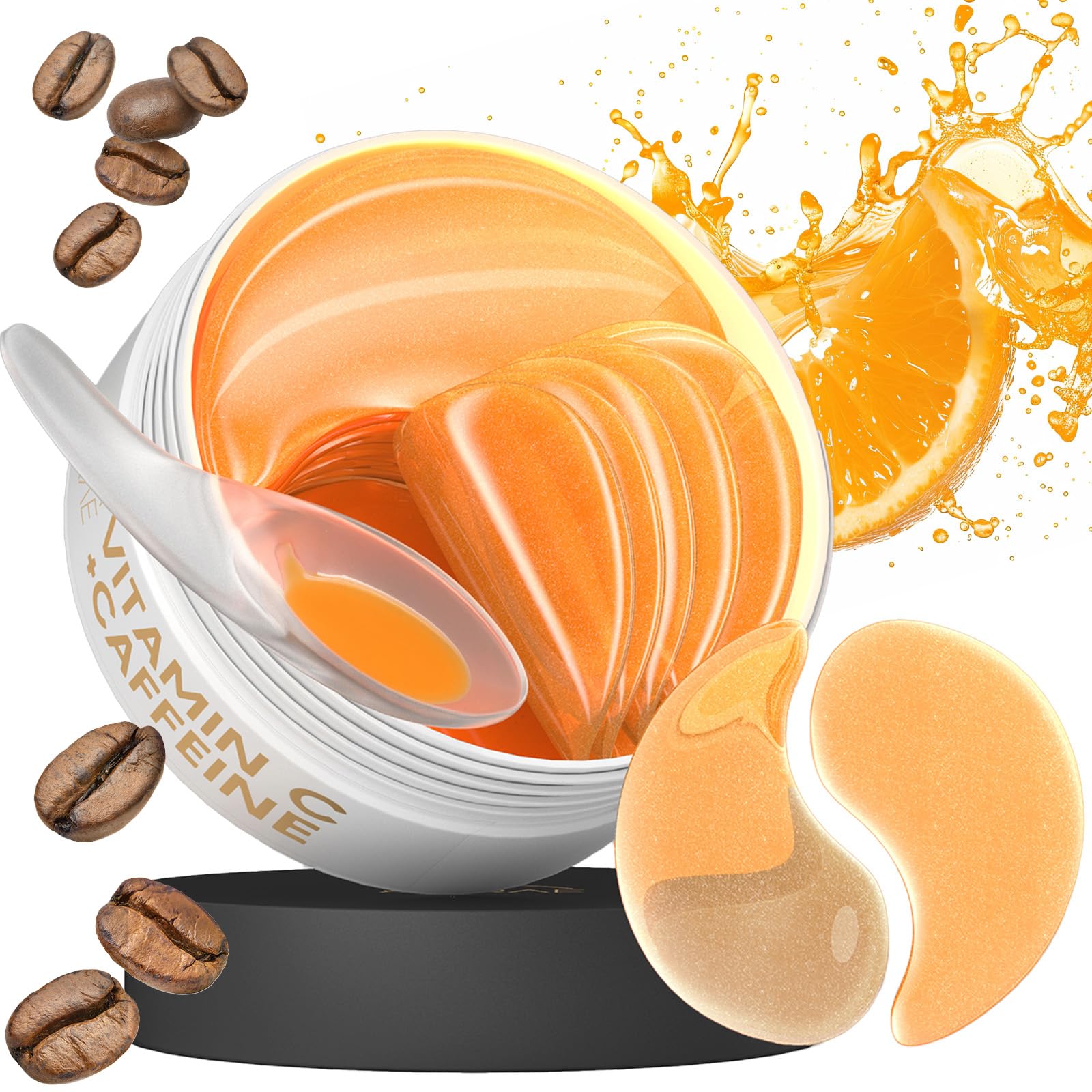 AURAE Patch Occhi, Maschera Occhi con Vitamin C e Caffeina, Patch Occhiaie e Borse, Maschera Occhiaie, Eye Mask per Schiarente e l'idratazione (30 paia)