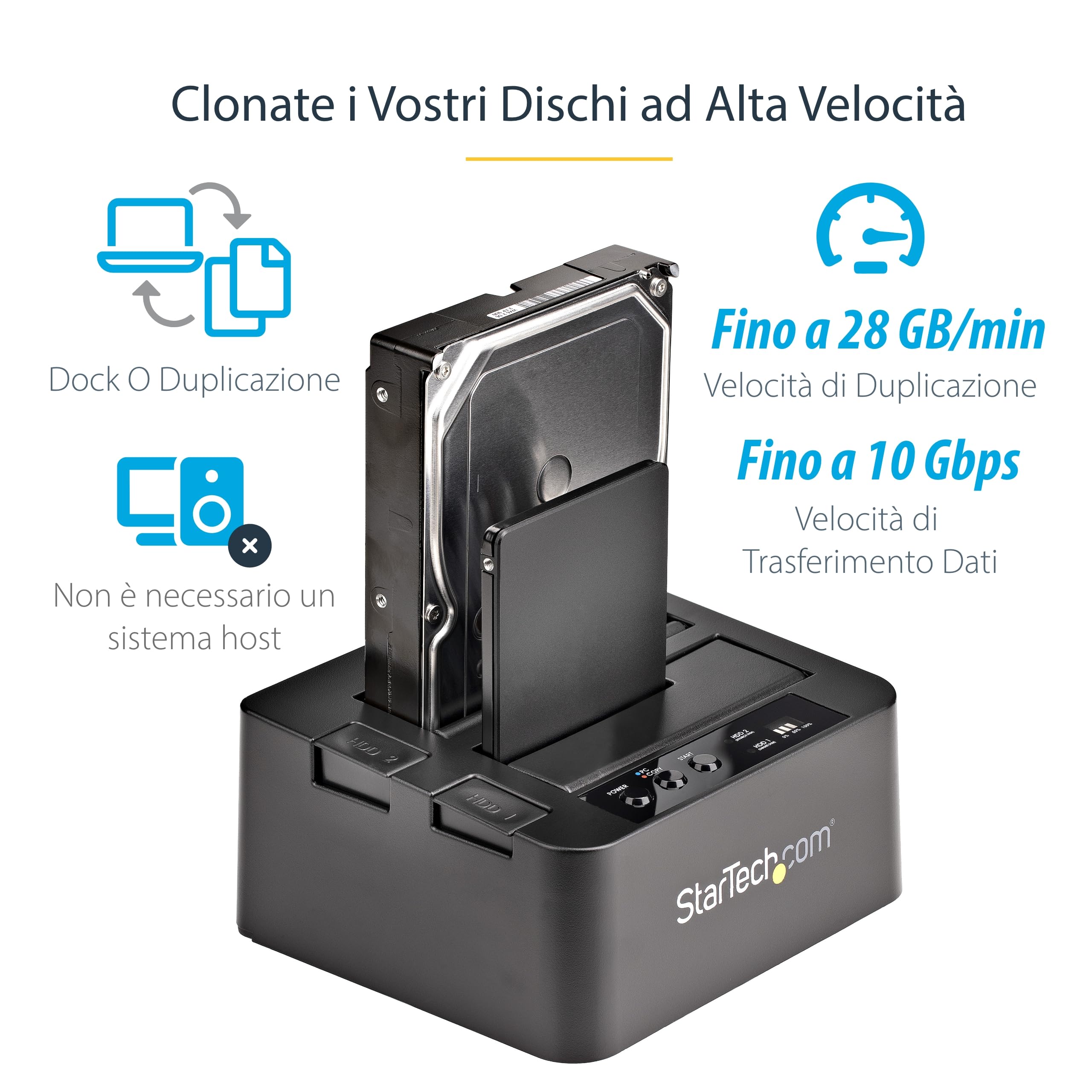 StarTech.com Duplicatore SSD/HDD 2 slot USB 3.1 10Gbps - Dettaglio
