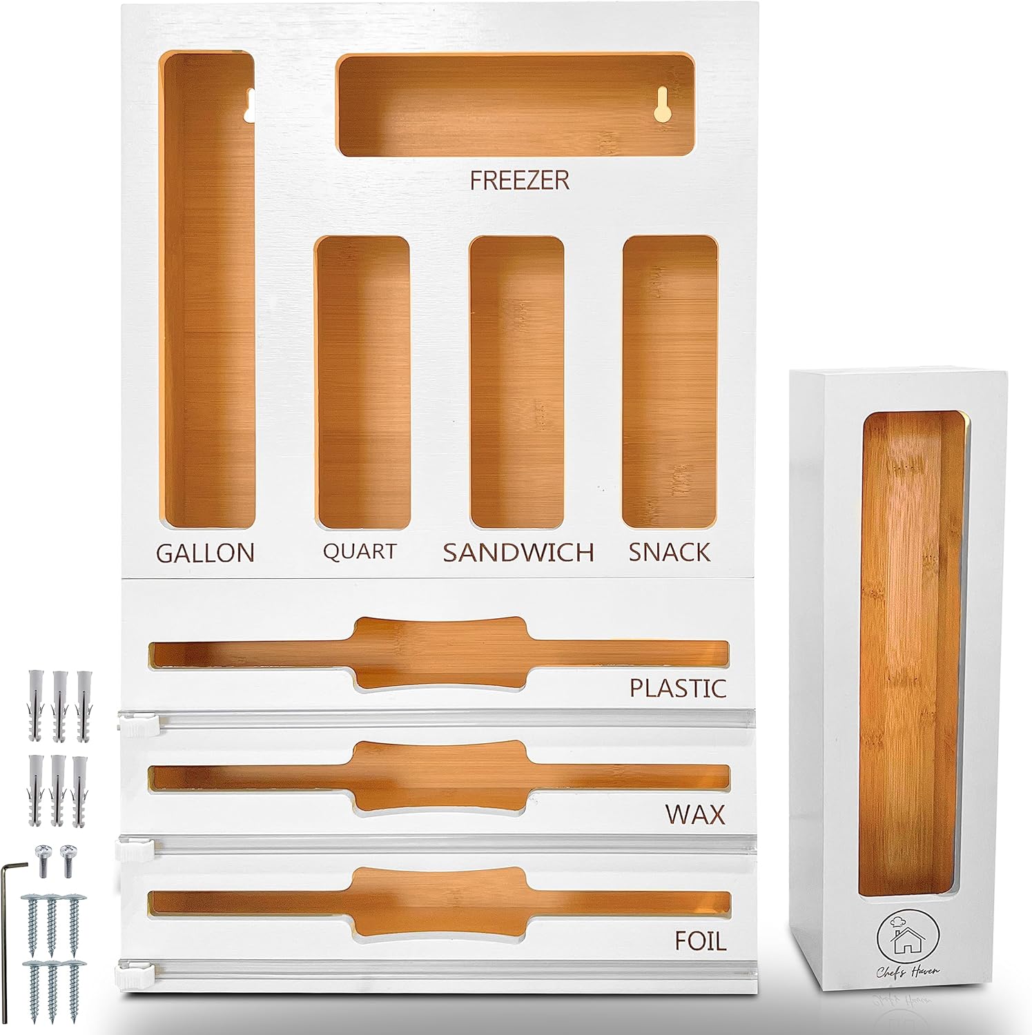 Chef's Haven 9 IN 1 Storage Bag Organizer, Foil and Plastic