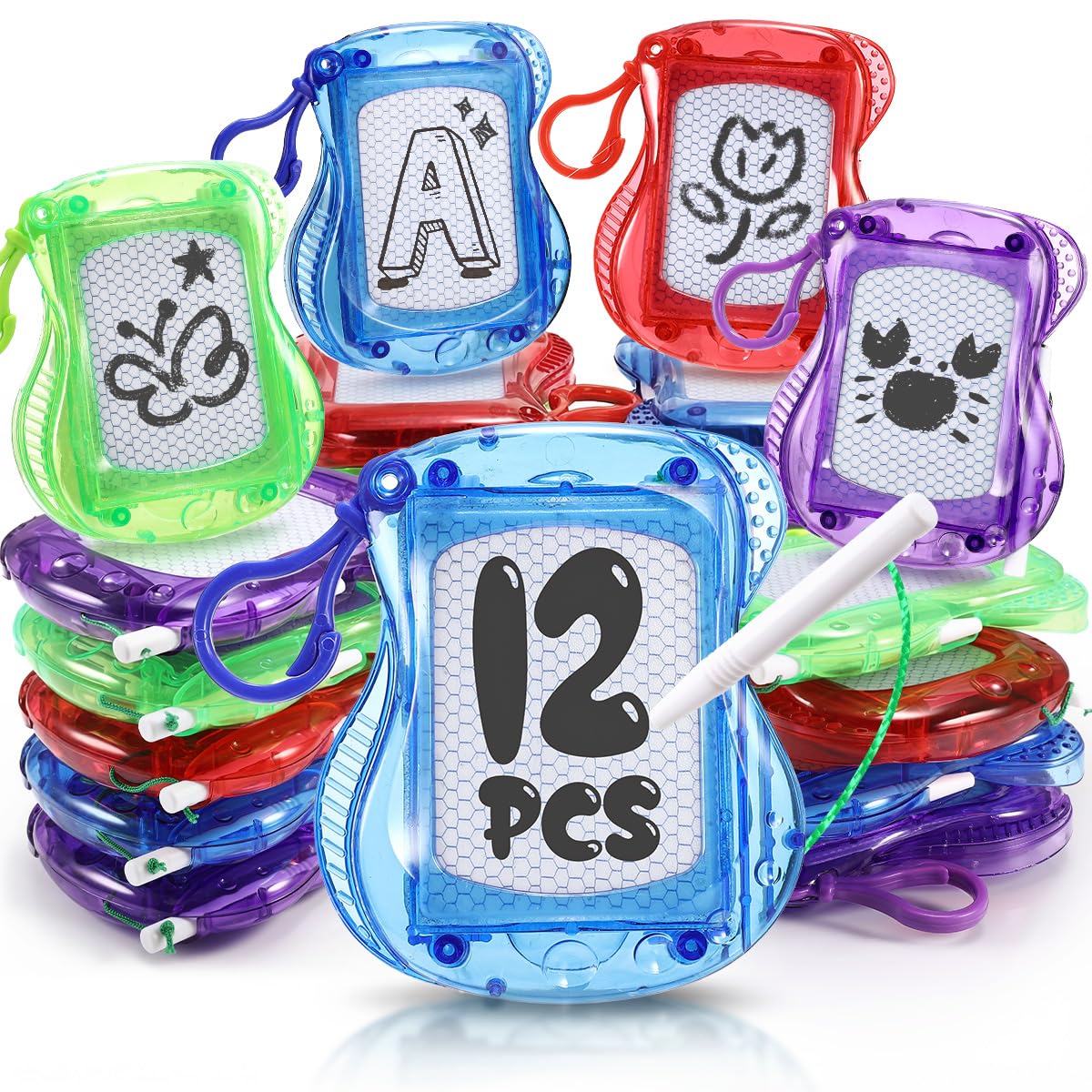Party Bag Fillers for Kids, 12-Pack Mini Magnetic Drawing Board Toys for 4 5 6 7 8 9 Year Old Boys Girls Gifts Age 5 6 7 Party Bags Fillers Drawing Pads for Boys Girls Toys Age 3-12 Prizes for Kids