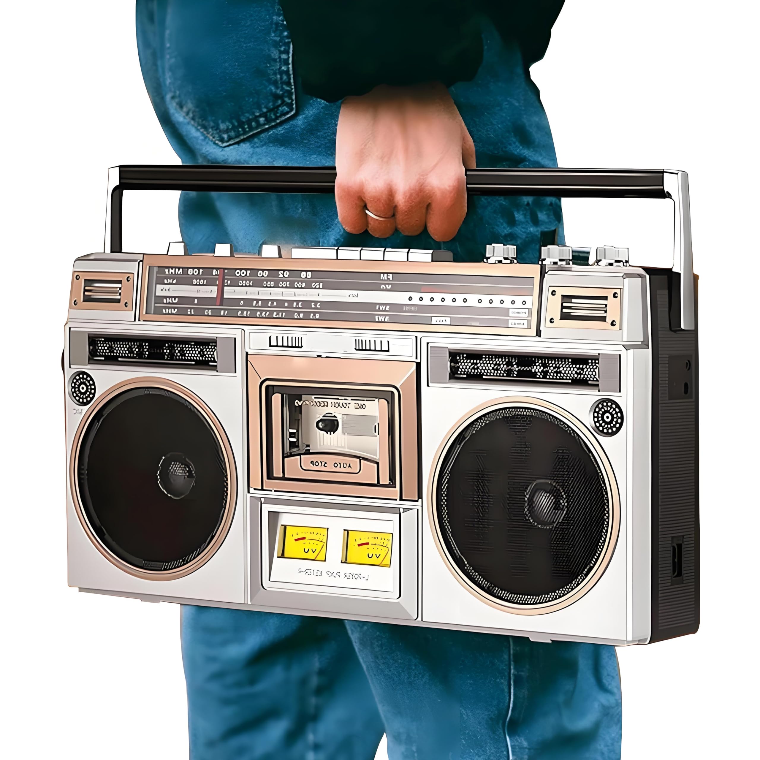 Odtwarzacz kasetowy retro z Bluetooth, radiem AM/FM/SW, odtwarzaniem USB/TF/MP3, głośnikiem o dużej mocy, gniazdem audio 3,5 mm, zasilanie AC/bateryjne