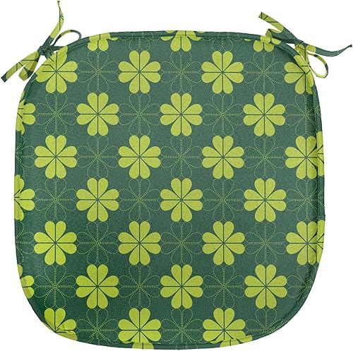 Vista 165 de Lunarable Orient - Cojín de asiento para silla, curlicues florales orientales con elementos artísticos venecianos, hojas de follaje, damasco a