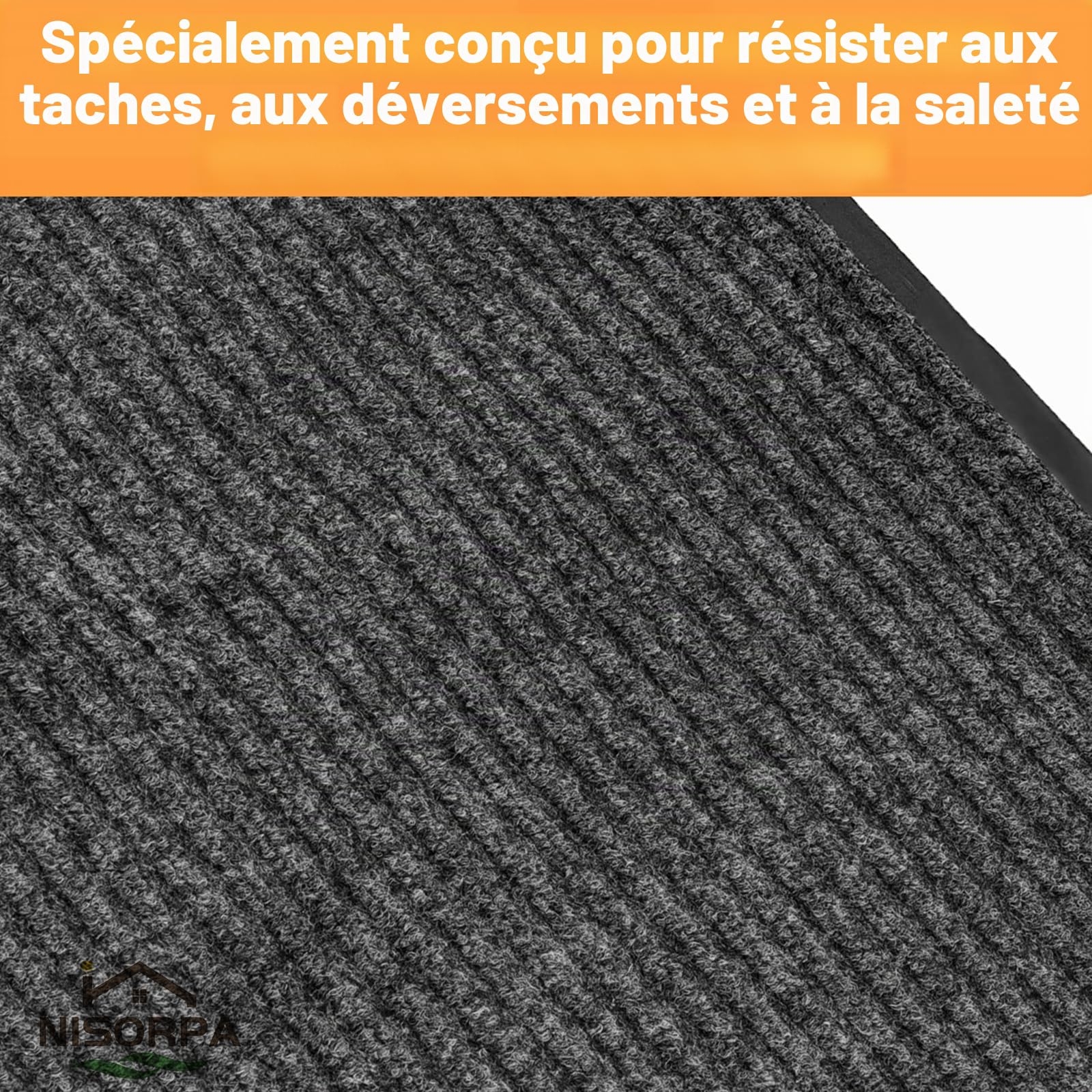 Nisorpa Tapis de couloir antidérapant extra long lavable pour la maison, le bureau, la cuisine - 90 x 500 cm