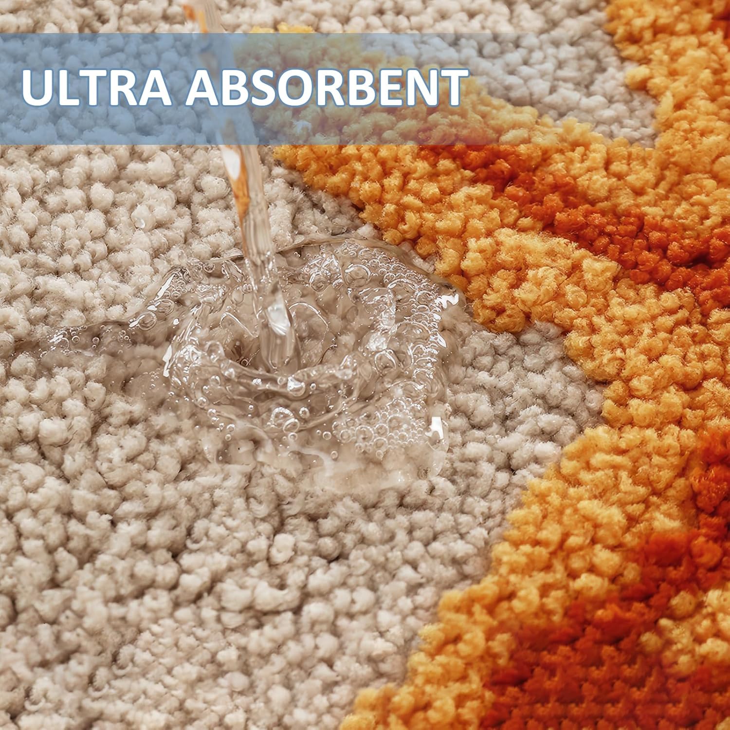 WREWING Beach-Themed Plush Bath Mat, Starfish Story Non-Slip Rug with Non-Slip Backing, Soft Absorbent Polyester Floor Mat for Bathroom, Machine Washable Bath Mats 20 x 31 Inches (Starfish) - Image 5