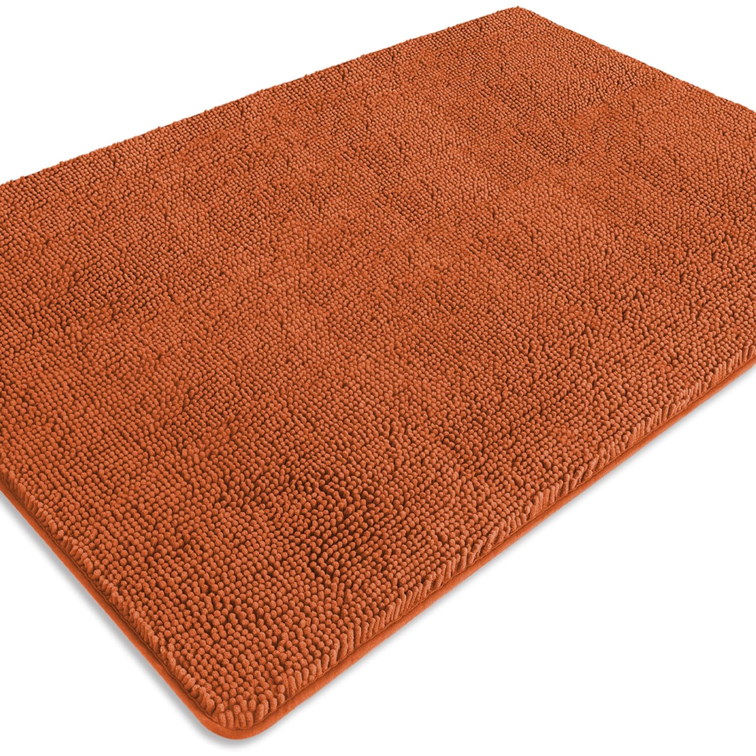 PureSwan Bathroom Rugs 40 x 60 Inch – Extra Large Bath Mat | Absorbent and Washable Thick Chenille Bath Rugs Non-Slip Runner Rug for Bathroom, Shower, Tub(Burnt Orange) — image 1