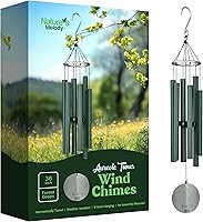 Vista 8 de Nature's Melody Aureole Tunes Wind Chimes – Campanilla de viento para exteriores con 6 tubos afinados a escala pentatónica de Do, aluminio 100%