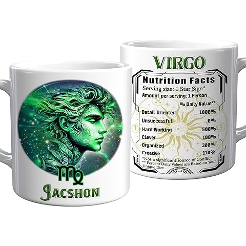 Personalized Virgo Mug Constellation Zodiac Astrology Travel Coffee Drinking Cup Ce...