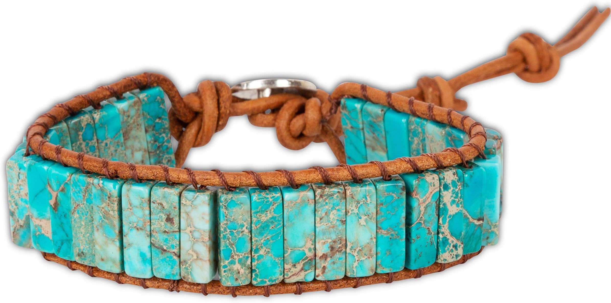 SPUNKYsoulBoho Beaded Handmade Wrap Leather Tube Crystal Stone Bracelet for Women