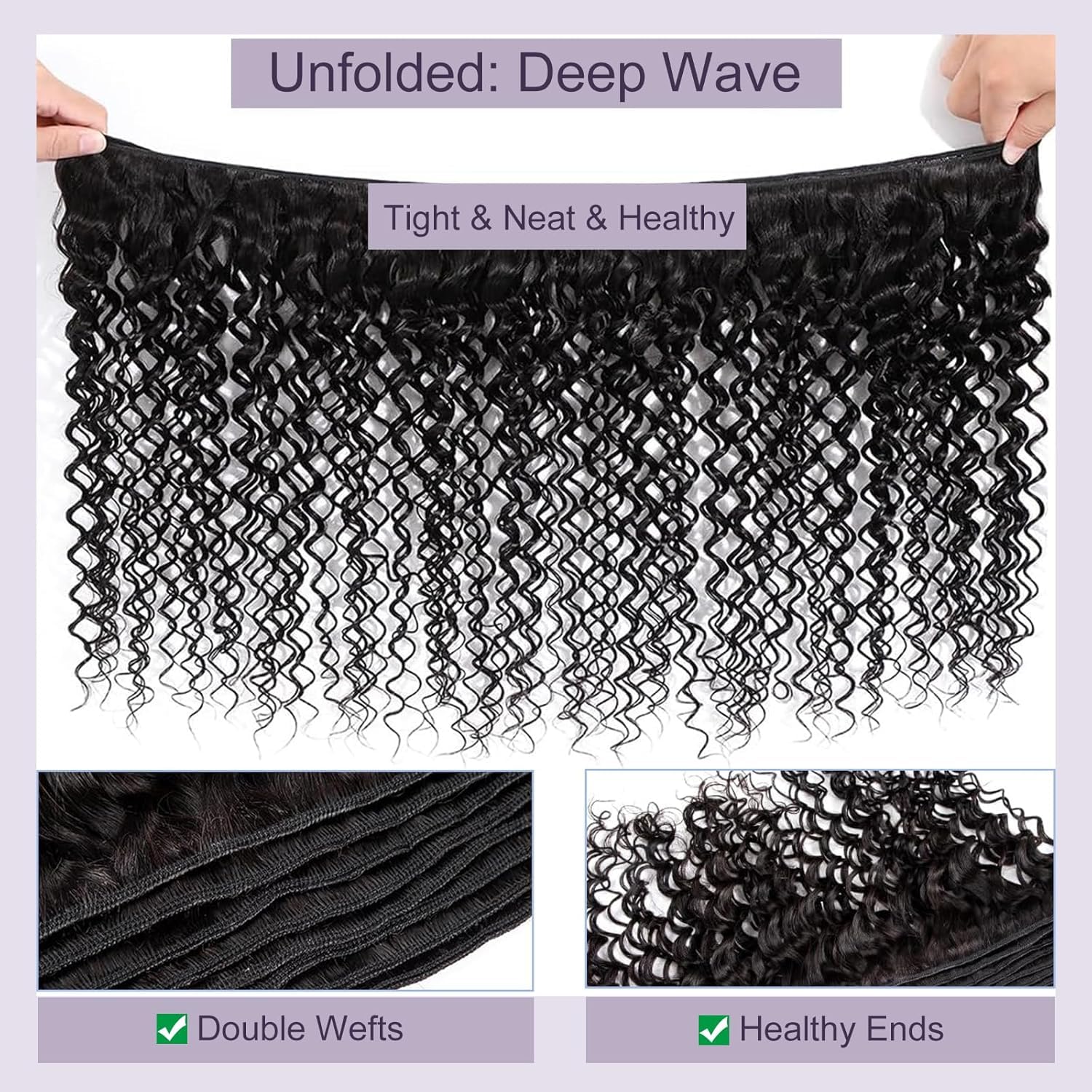 Amazon.com : BLACKMOON HAIR Deep Wave Human Hair Bundles 100 
