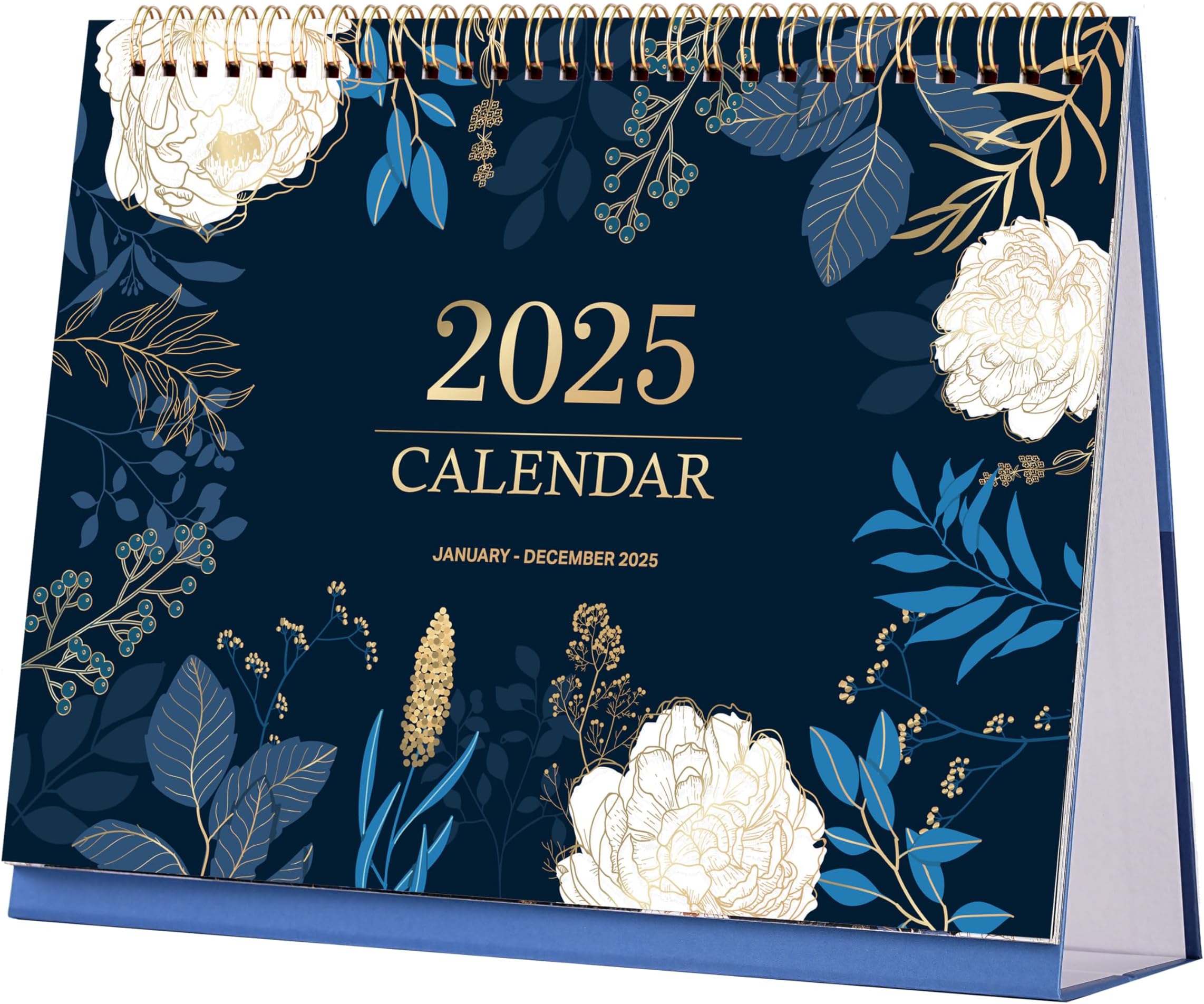 Feteulo2025 Desk Calendar - Standing Flip Desktop Calendar 2025, 9.8" x 8.3", JAN. 2025 - DEC. 2025, Desktop Calendar, Lined Memoranda Pages, Twin-Wire Binding, Thick Paper