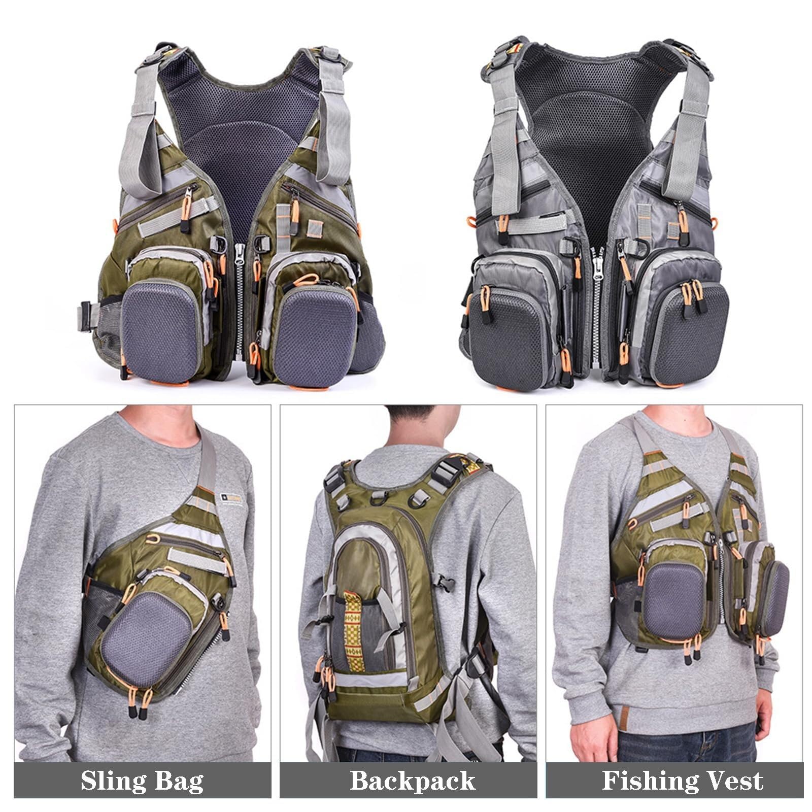 Unisex Hohe Auftriebskraft Tragbar Schwimnweste 3 in 1 Umwandelbarer Rucksack Abnehmbare EPE Einlage für Seefischen Kajak Bootfahren Wassersport Sicherheit