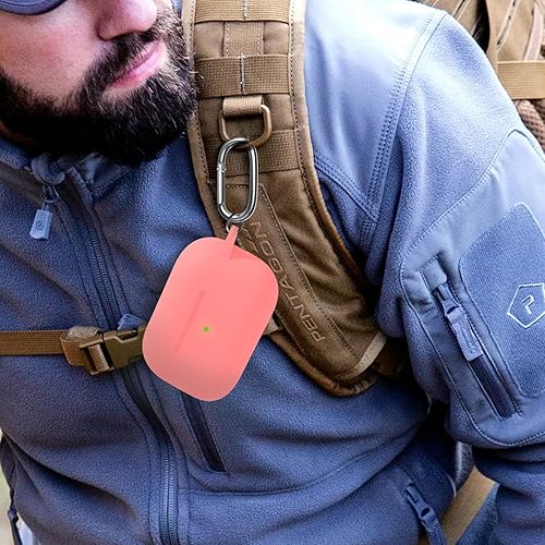 Vista 126 de Funda compatible con AirPods de tercera generación, accesorios de protección de silicona con llavero y kit de limpiador para mujeres y hombres, LED