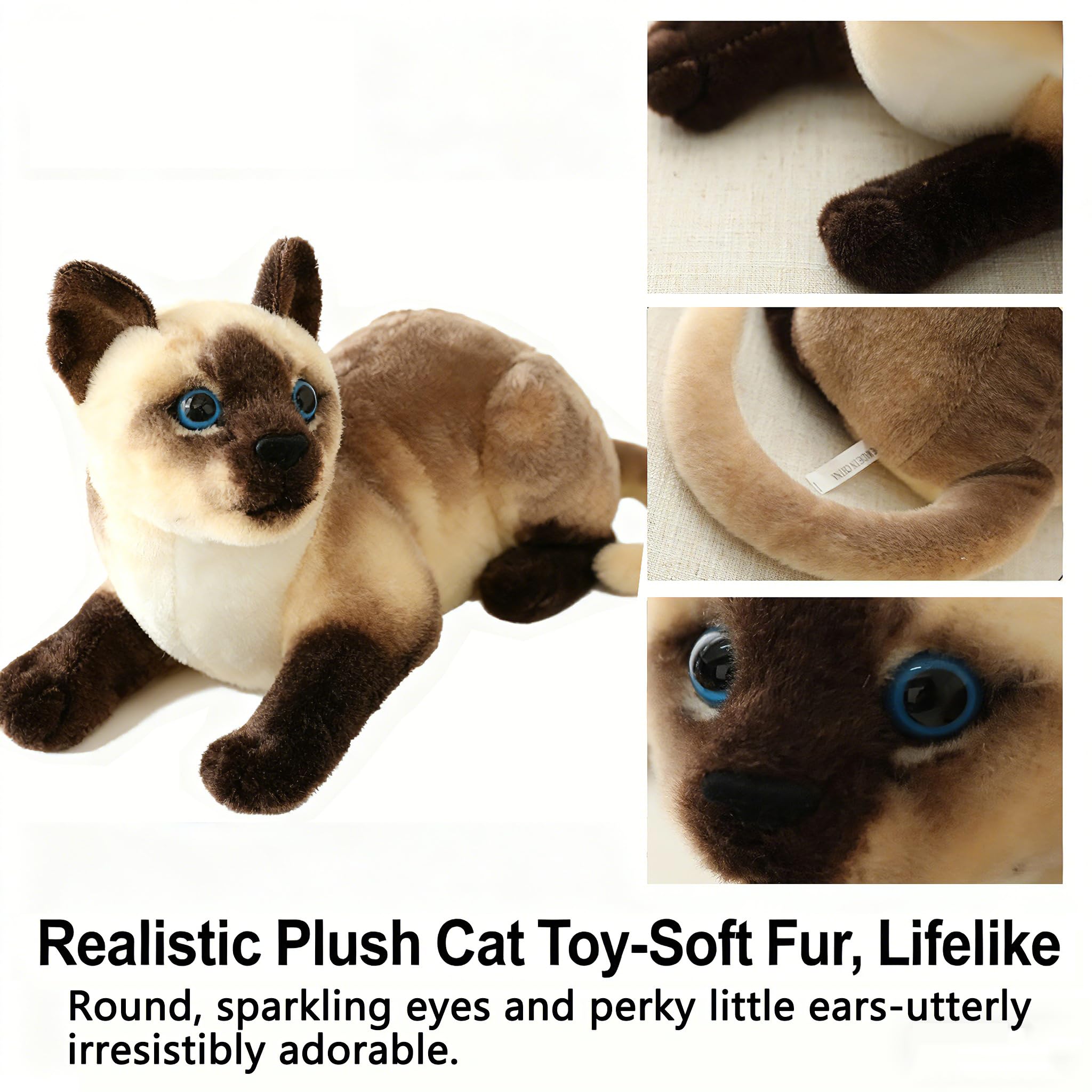 Amazon.co.jp: GUDVES シャム猫 ぬいぐるみ ショートヘア 猫 リアルな