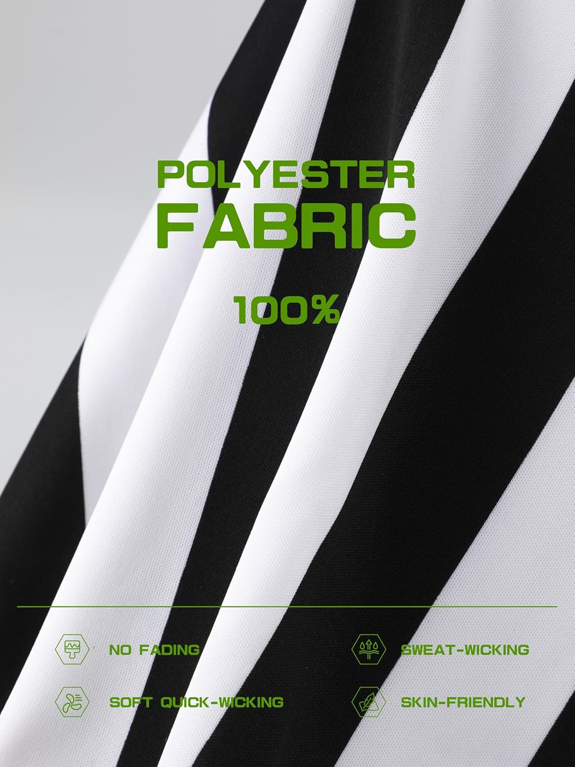 4 Pcs Referee Shirt, Referee Costume Men Women V-Neck Ref Shirt Hat Ref Whistle Penalty Flag for Football Soccer Player - Image 4