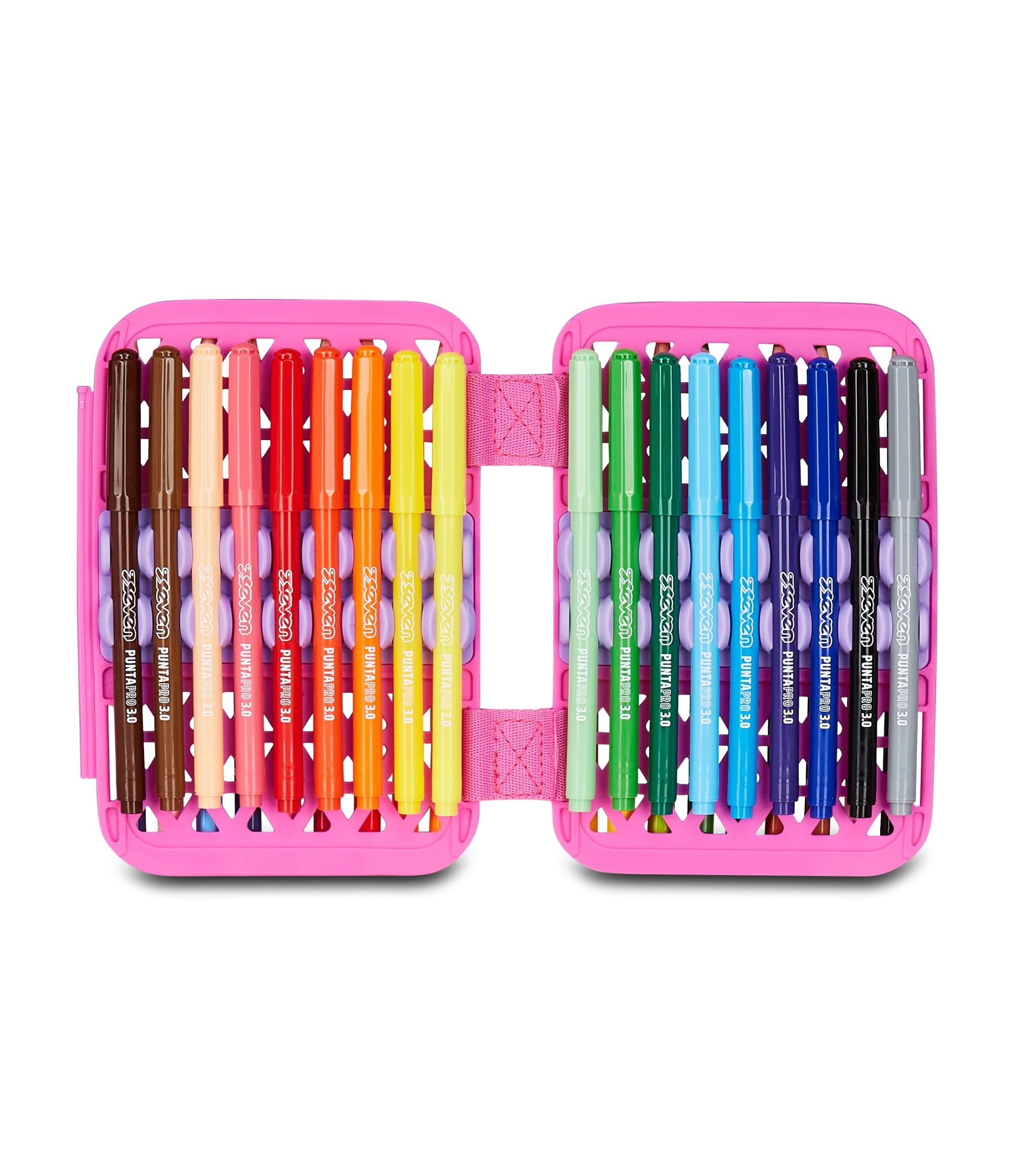 Seven Astuccio Scuola Elementare, 1 Zip, con Matite, Pennarelli, Penne, Speed Pad, Bambina, Ragazza, viola blu