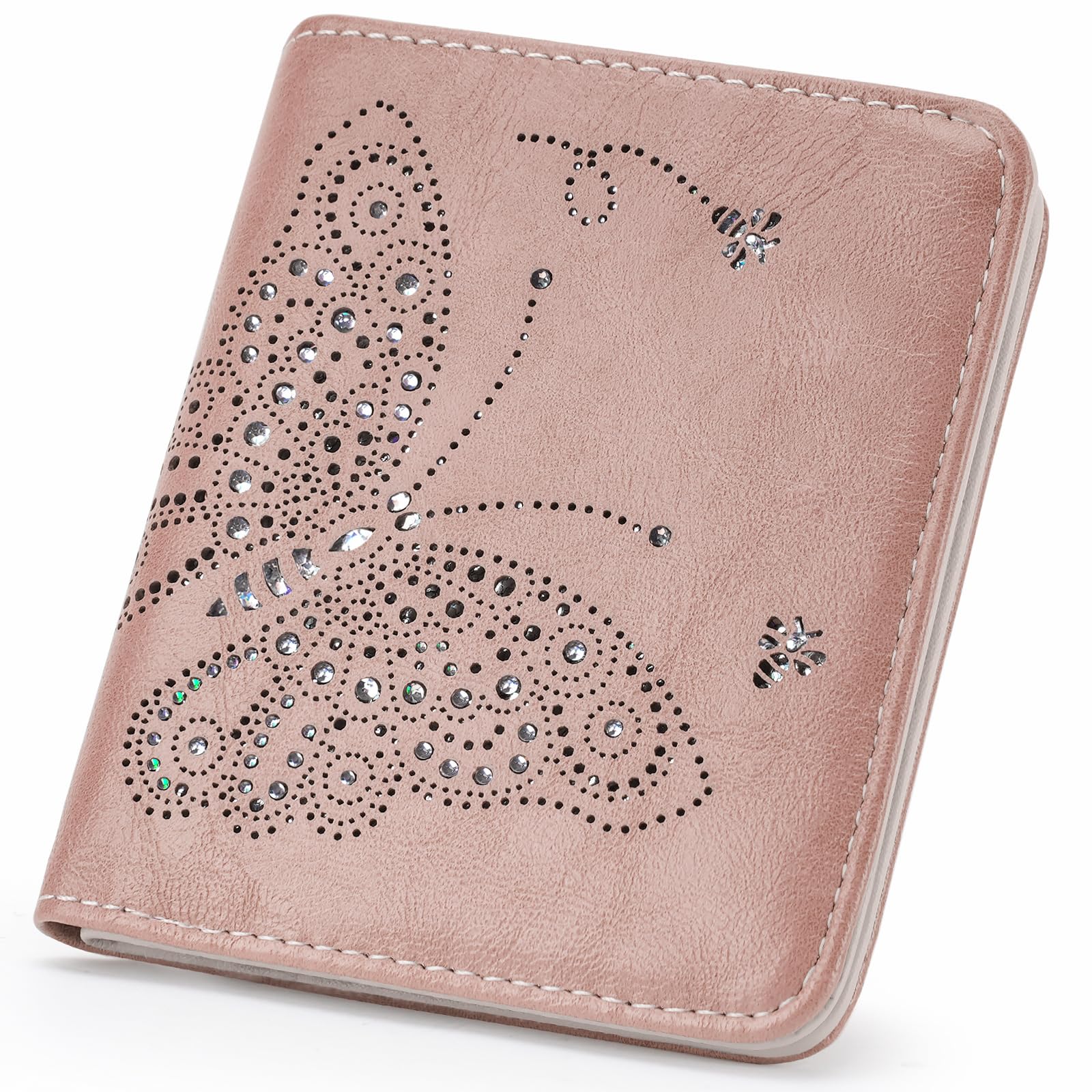 KITEVIUN Small RFID Wallet Women Ultra Thin Slim Womens Wallet Mini Compact Bifold Pocket Ladies Wallets for Women PINK