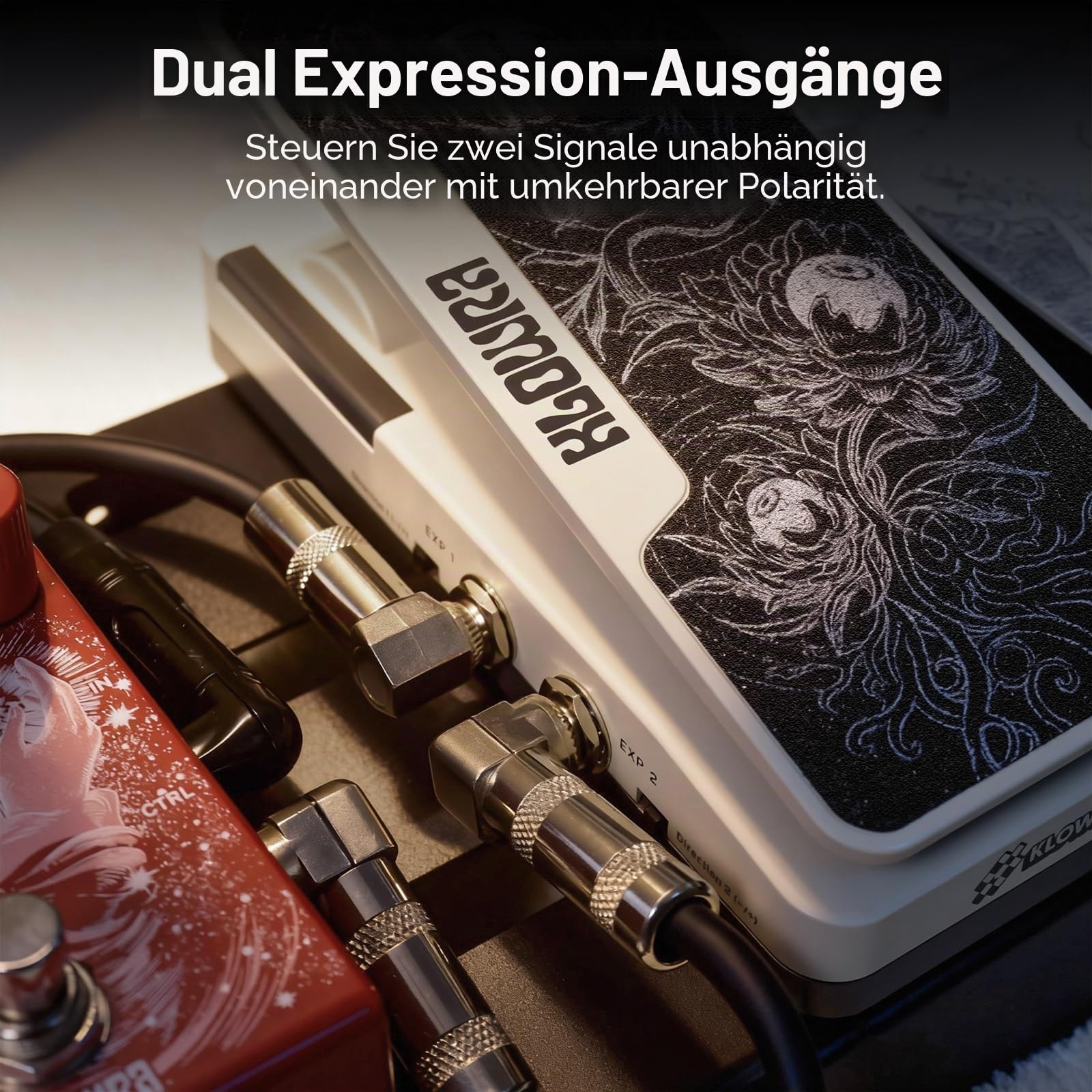 x Hotone Mantra Dual Expression Pedal Passive Volume EXP 2 in 1 mit TRS Kabel