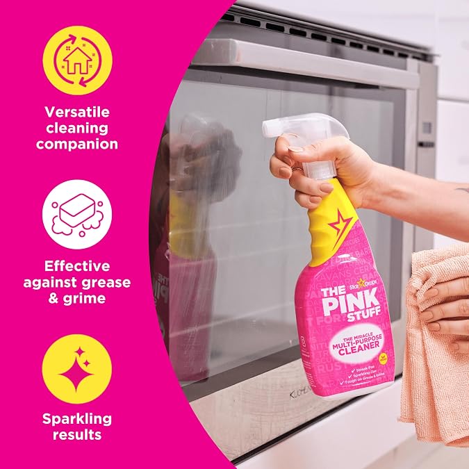 Stardrops The Pink Stuff Ultimate Cleaning Pack Miracle Cleaning Paste, Multi-Purpose Spray & Bathroom Foam Cuts Grease, Removes Stains, Cleans Kitchens, Bathrooms, and More