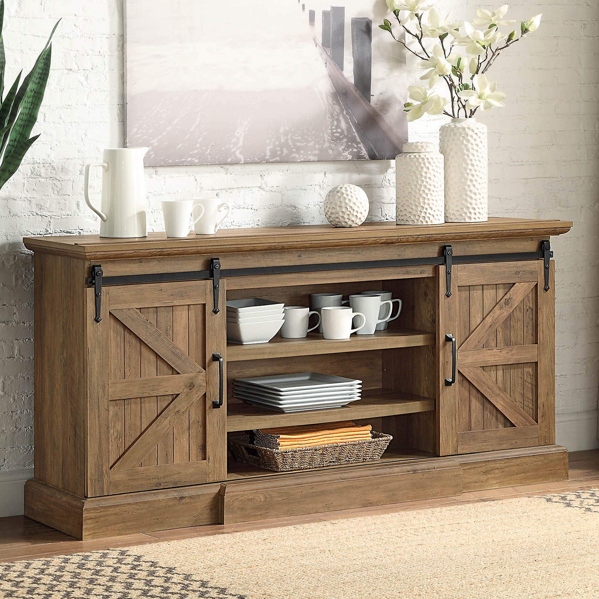 Buy BELLEZE Modern 60 Inch Farmhouse Coffee Bar with Storage